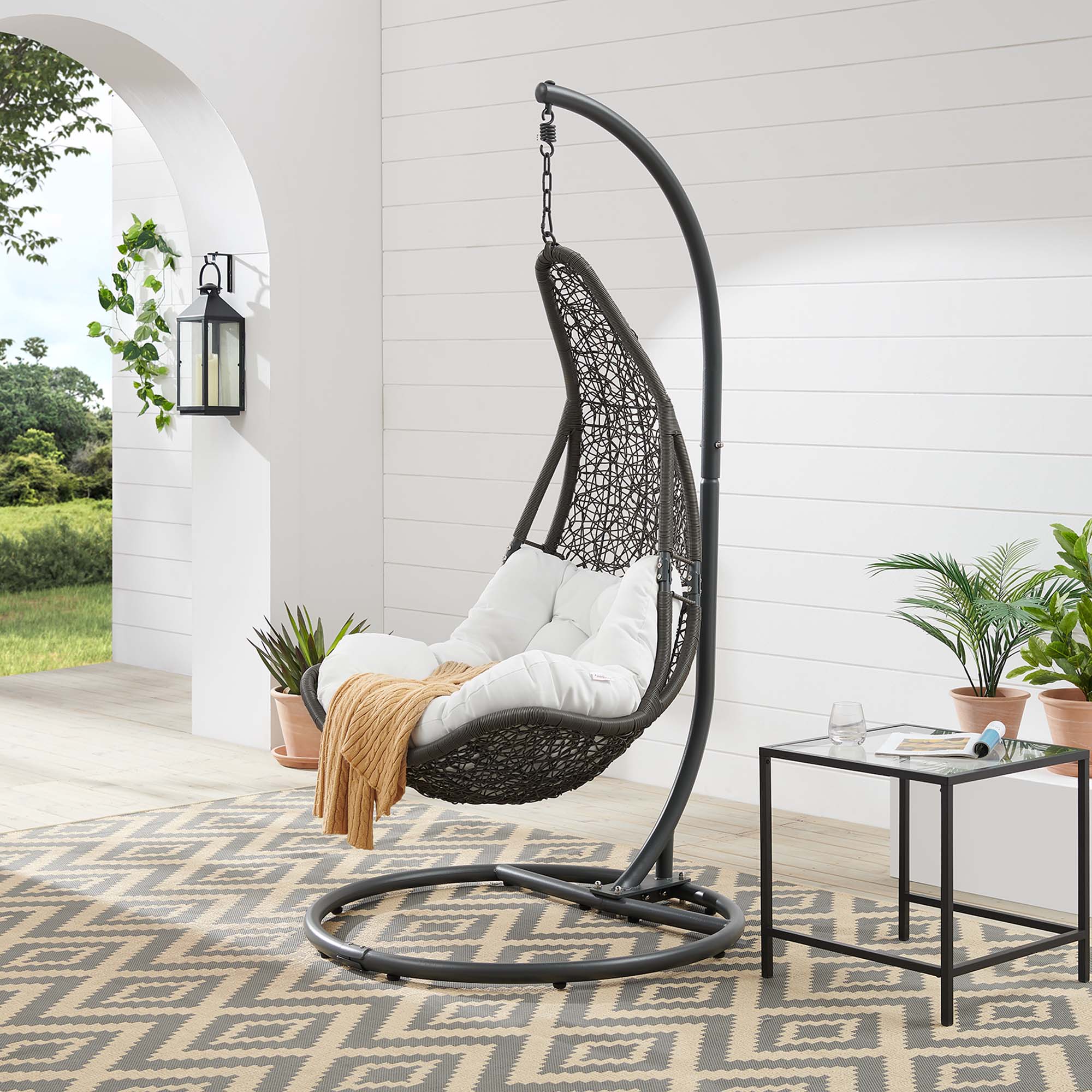 Abate Wicker Rattan Outdoor Patio Swing Chair - Image 10