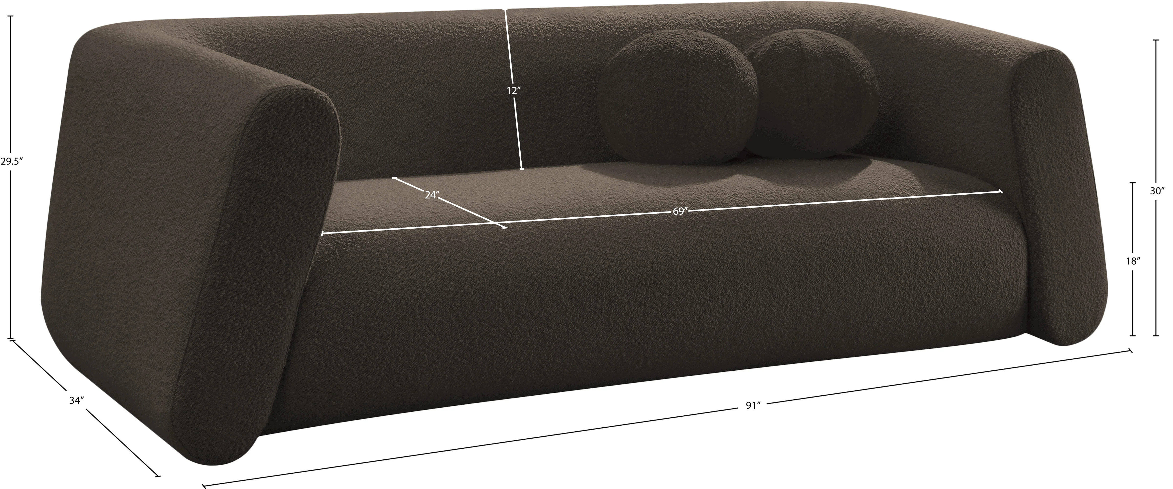 Abbington Boucle Fabric Sofa - Image 13