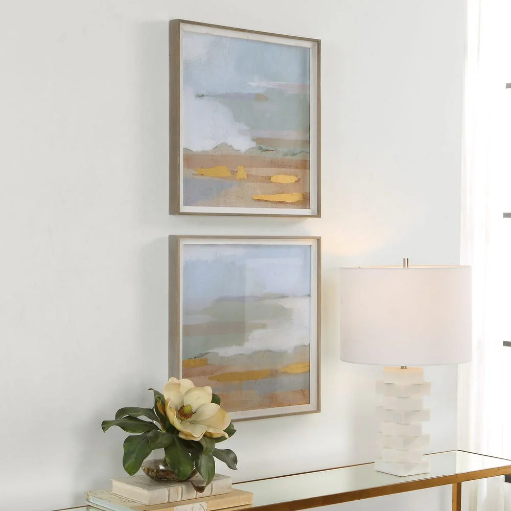 Abstract Coastline Framed Prints, S/2 - Image 4