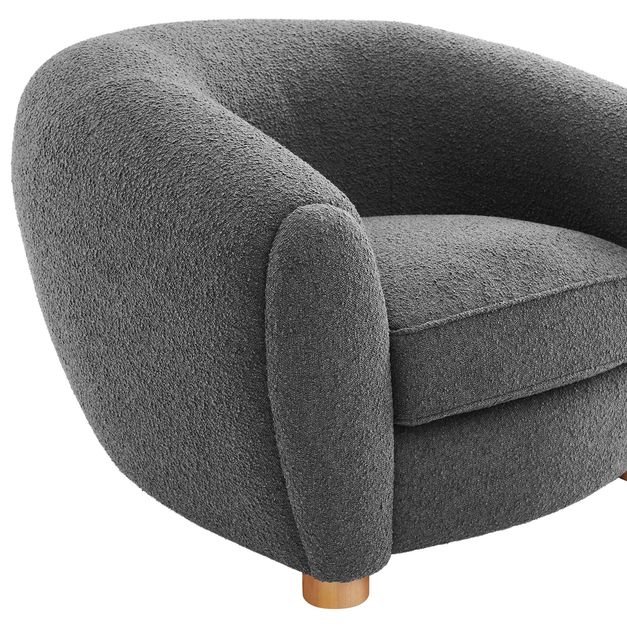 Abundant Boucle Upholstered Fabric Armchair - Image 7