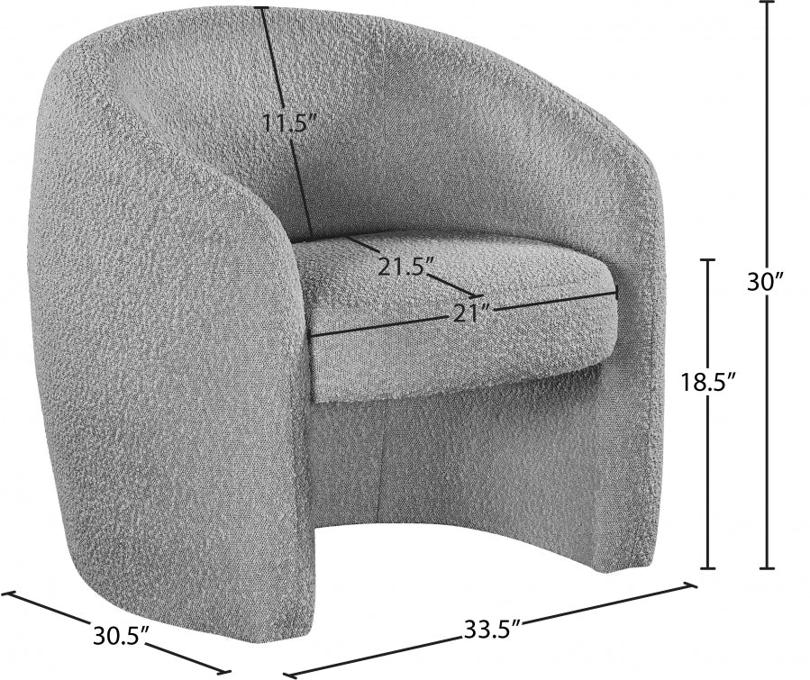 Acadia Boucle Fabric Upholstered Accent Chair - Image 15