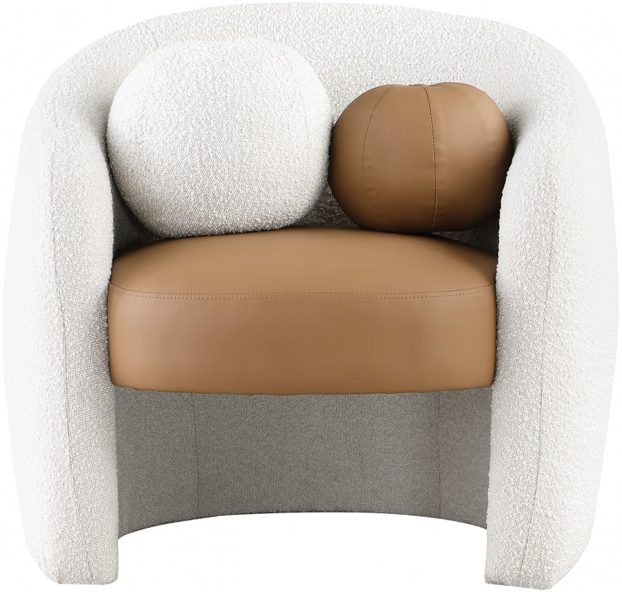 Acadia Boucle Fabric Upholstered And Vegan Leather Upholstered Accent Chair - Image 13