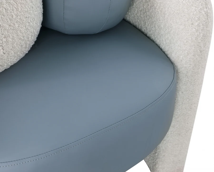 Acadia Boucle Fabric Upholstered And Vegan Leather Upholstered Accent Chair - Image 6