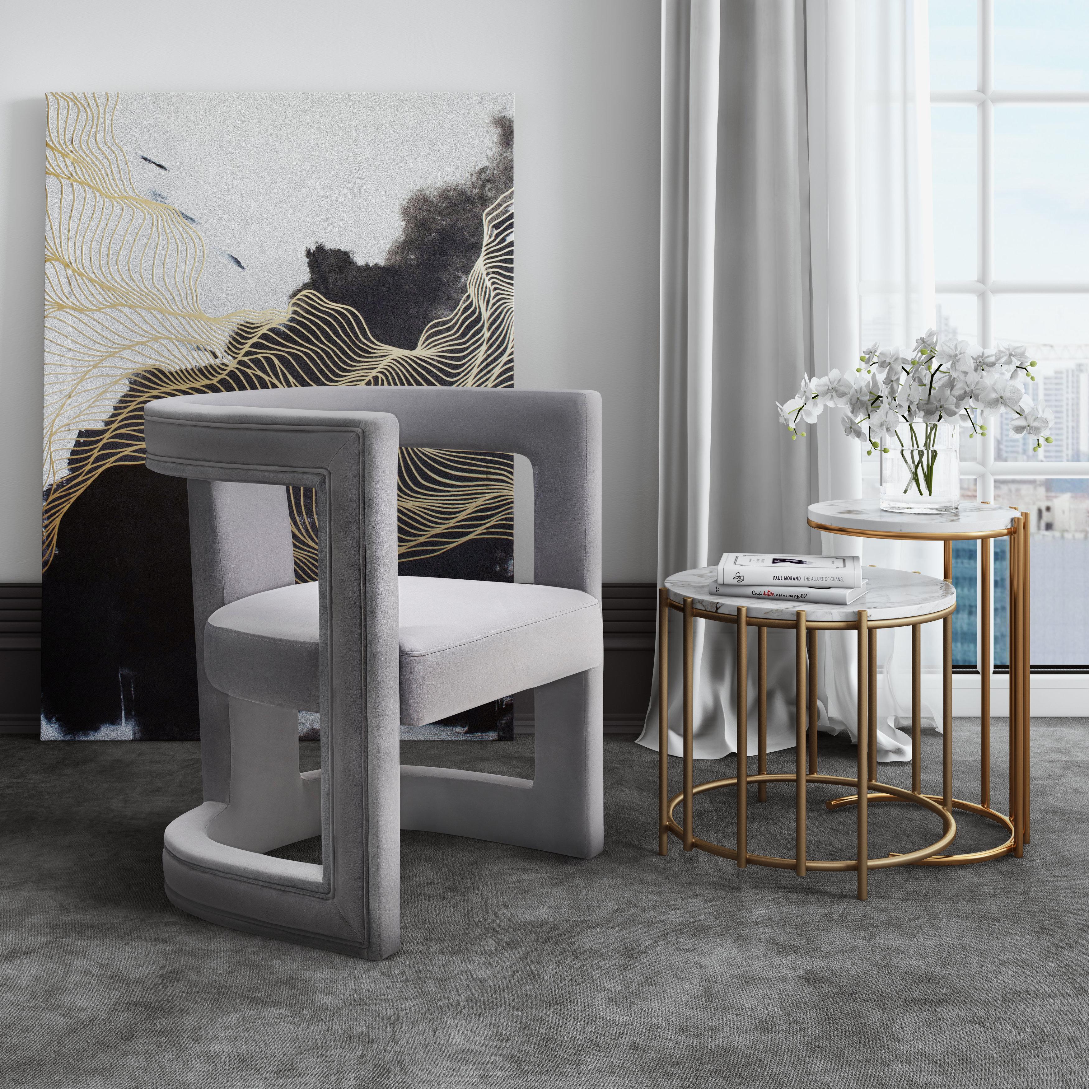 Ada Performance Velvet Accent Chair - Image 2