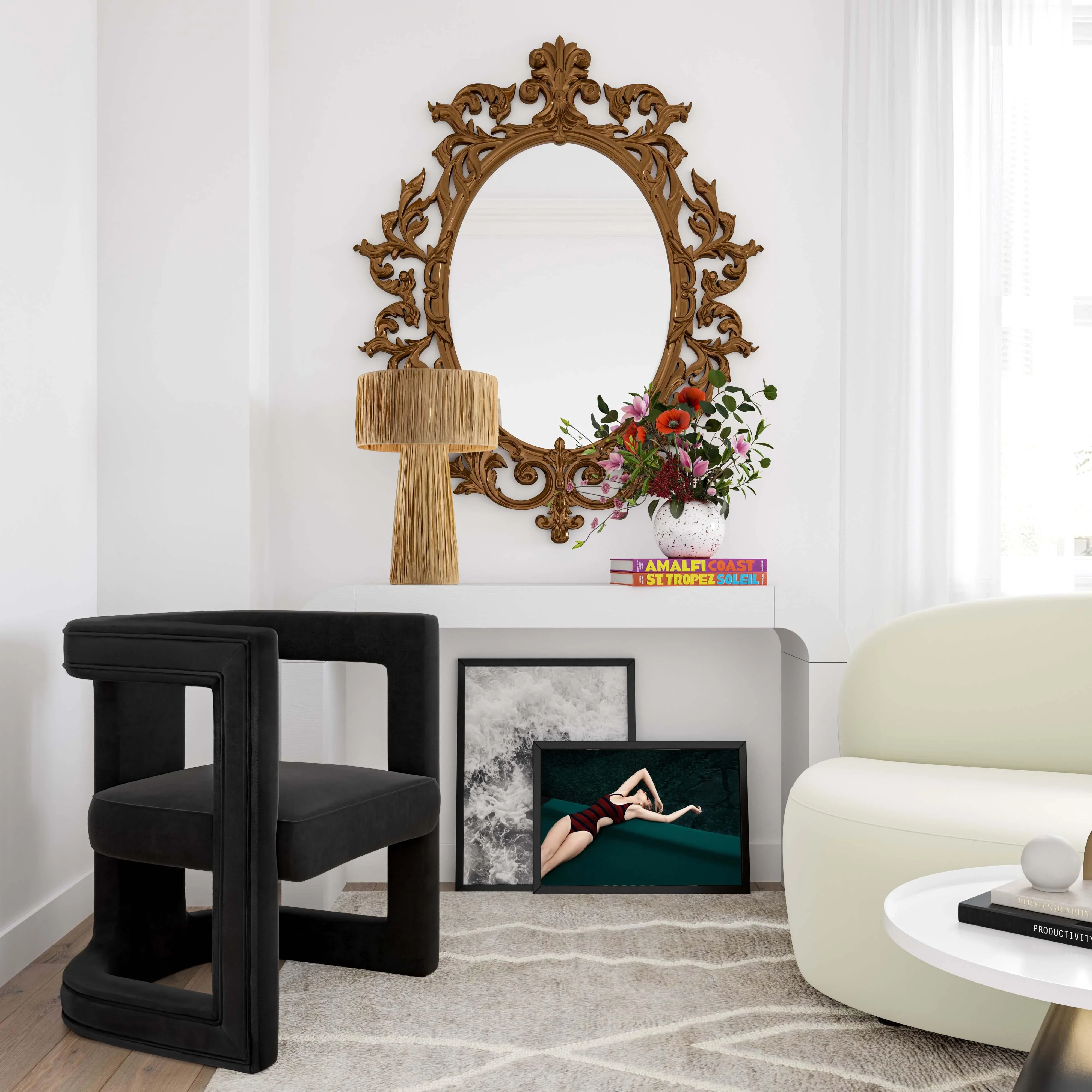 Ada Performance Velvet Accent Chair - Image 9