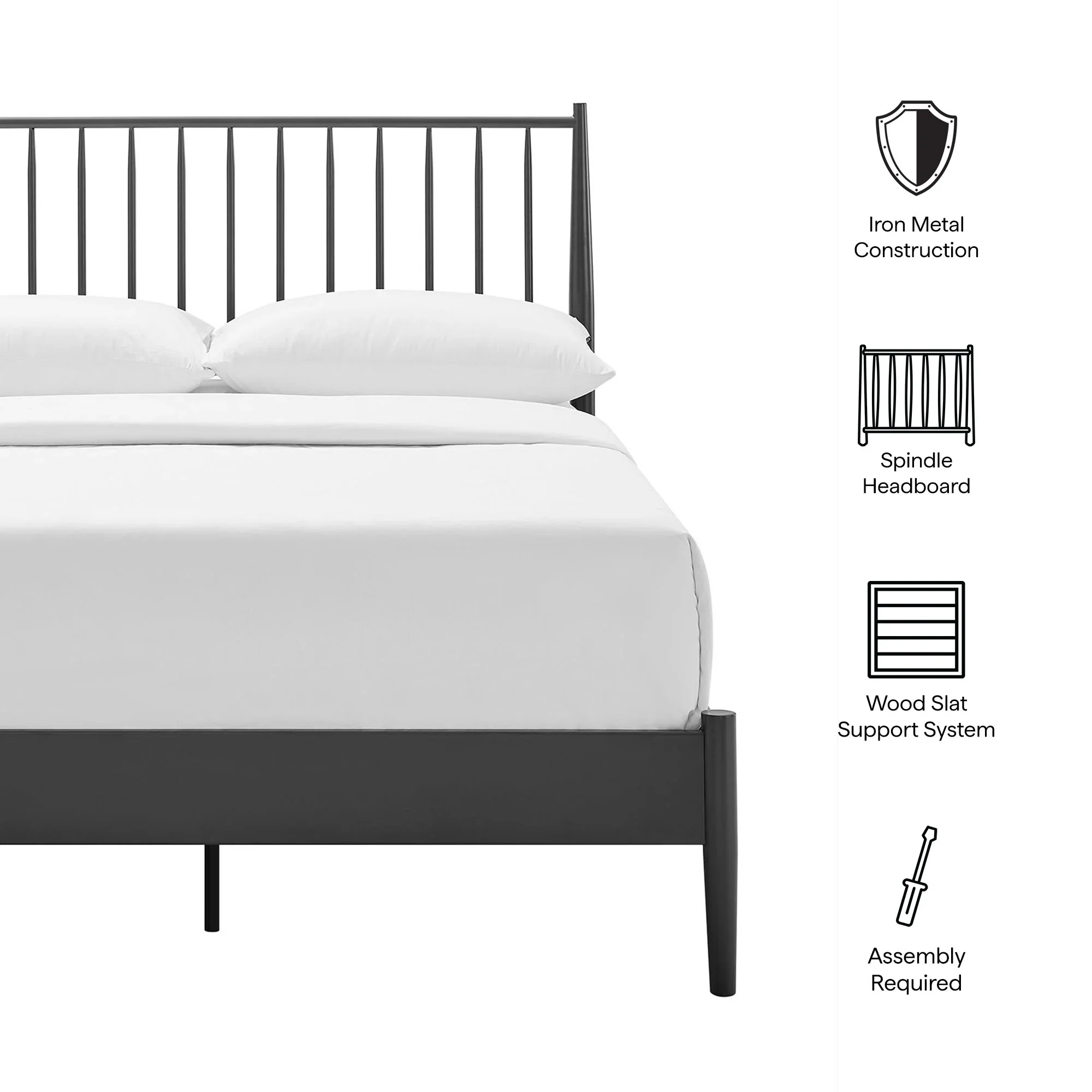 Adair Spindle Metal Platform Bed - Image 19
