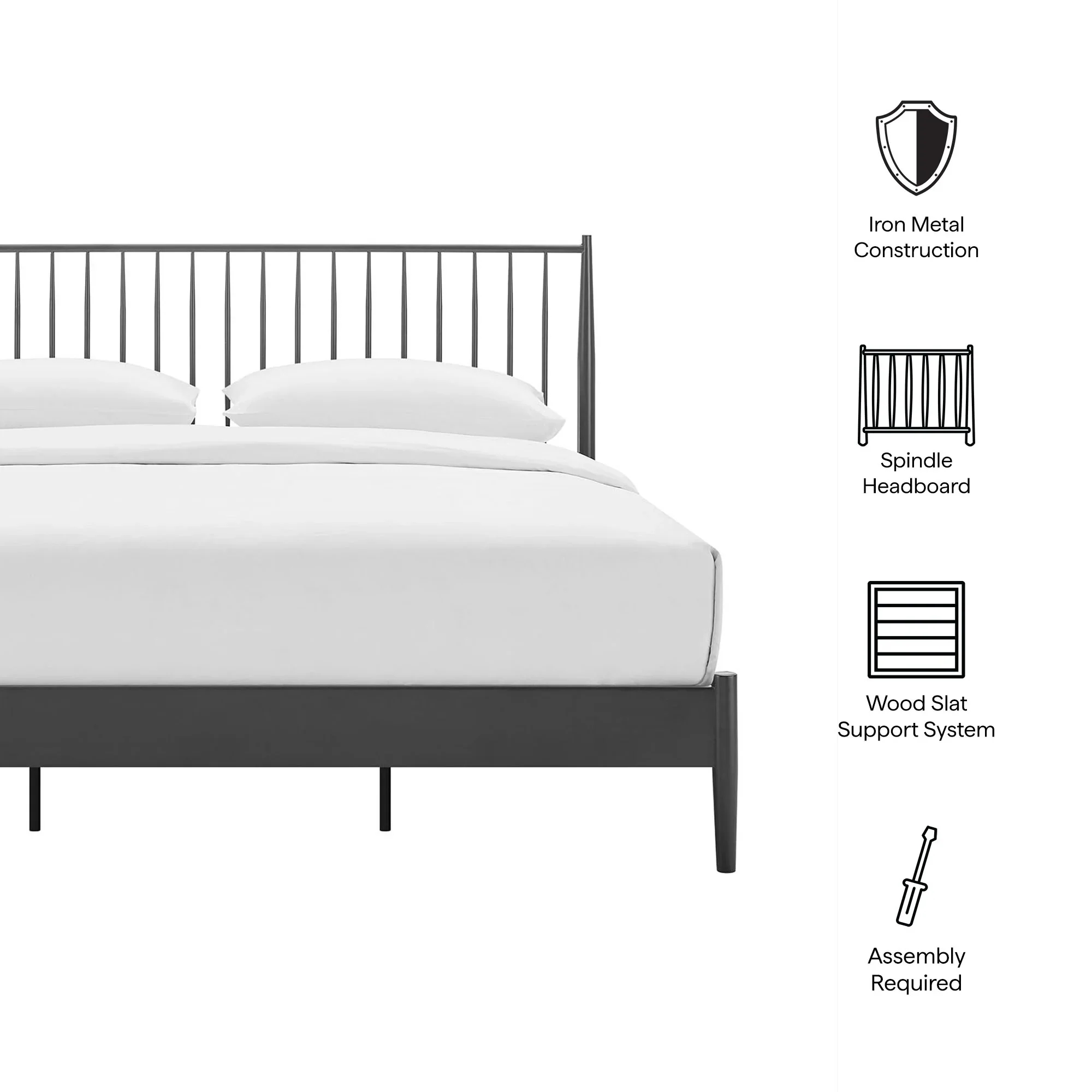 Adair Spindle Metal Platform Bed - Image 39