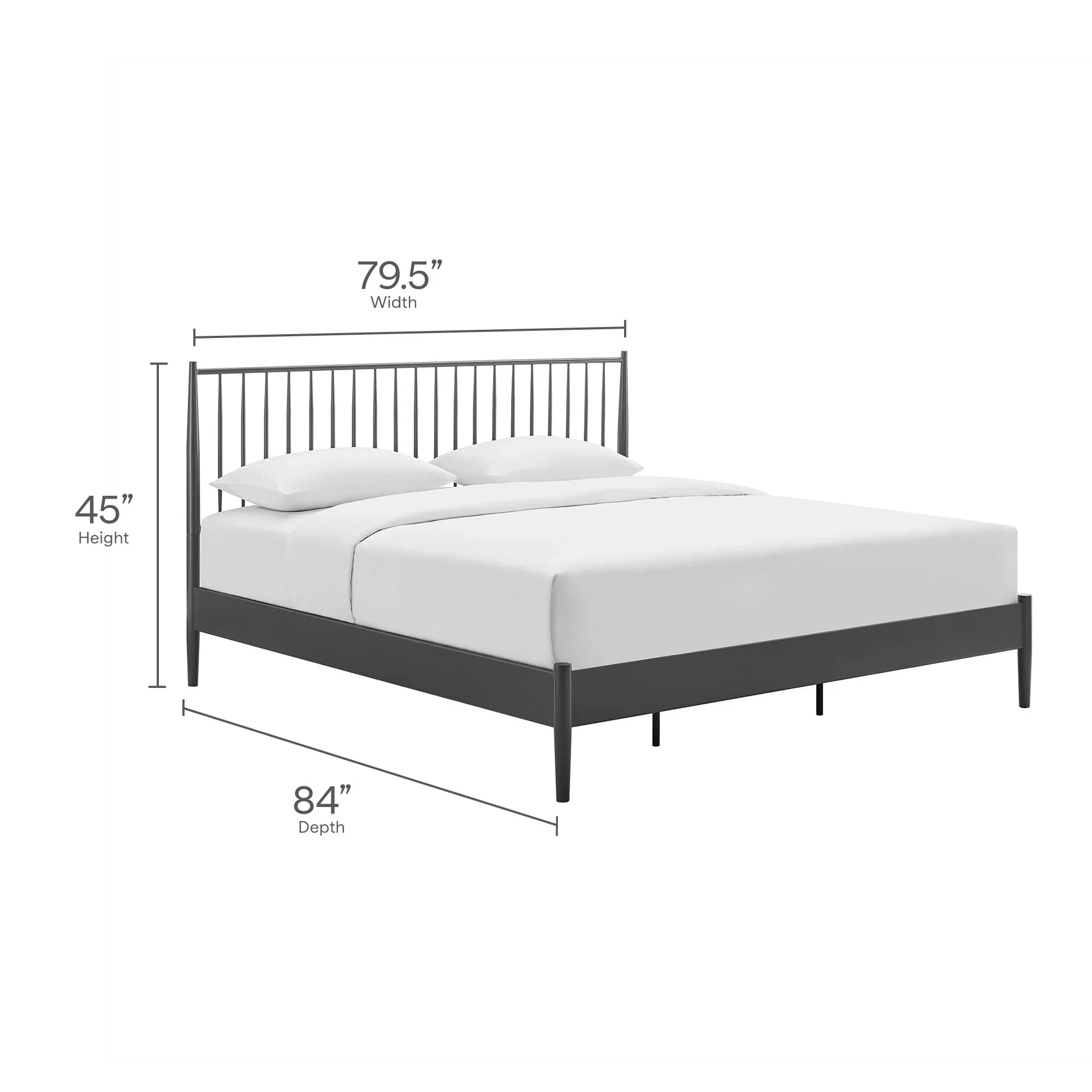 Adair Spindle Metal Platform Bed - Image 40