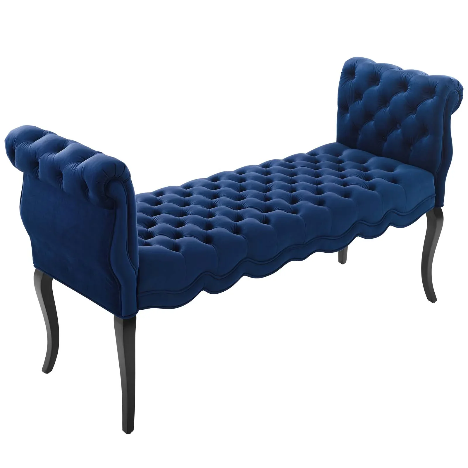 Adelia Chesterfield Style Button Tufted Performance Velvet Bench - Image 2