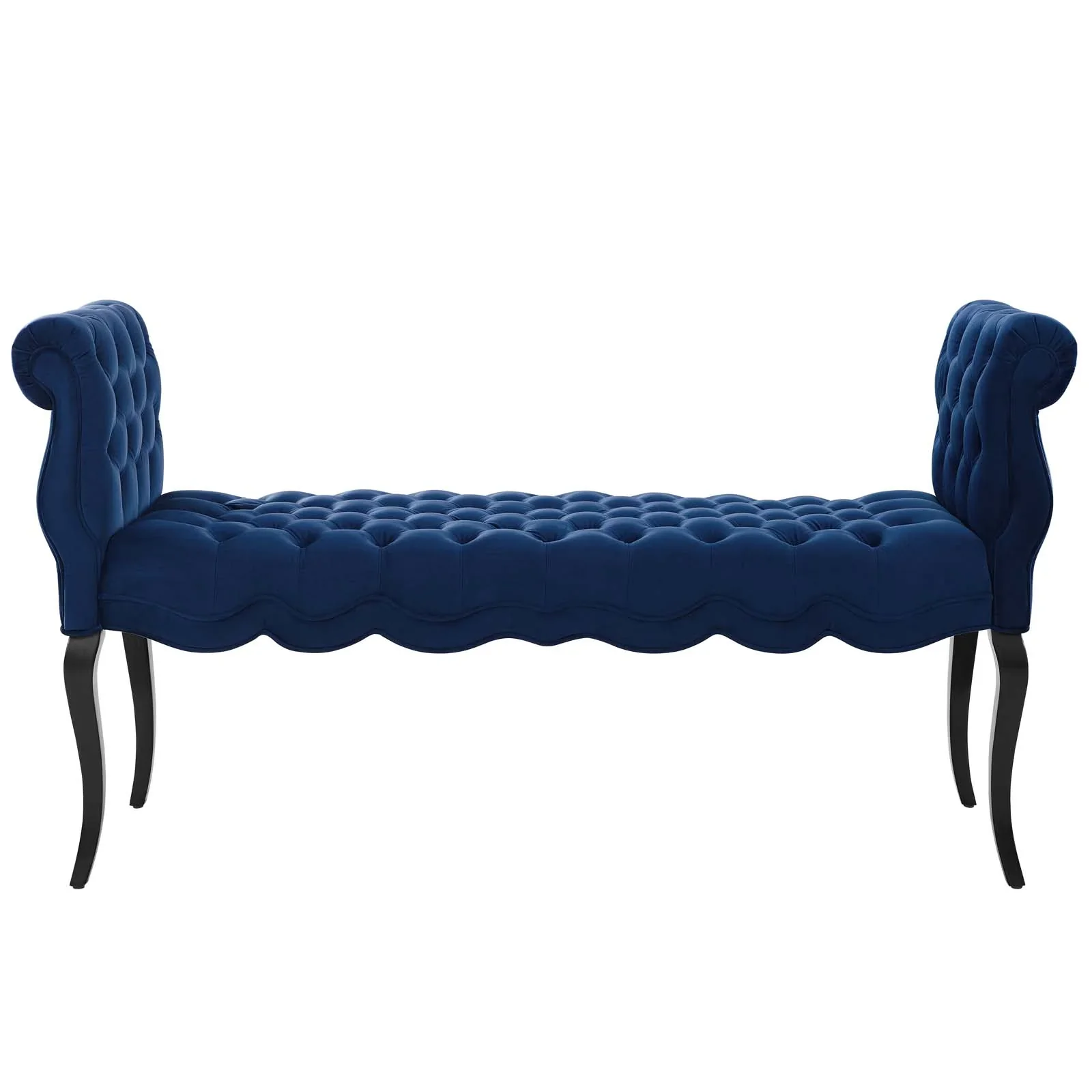 Adelia Chesterfield Style Button Tufted Performance Velvet Bench - Image 4