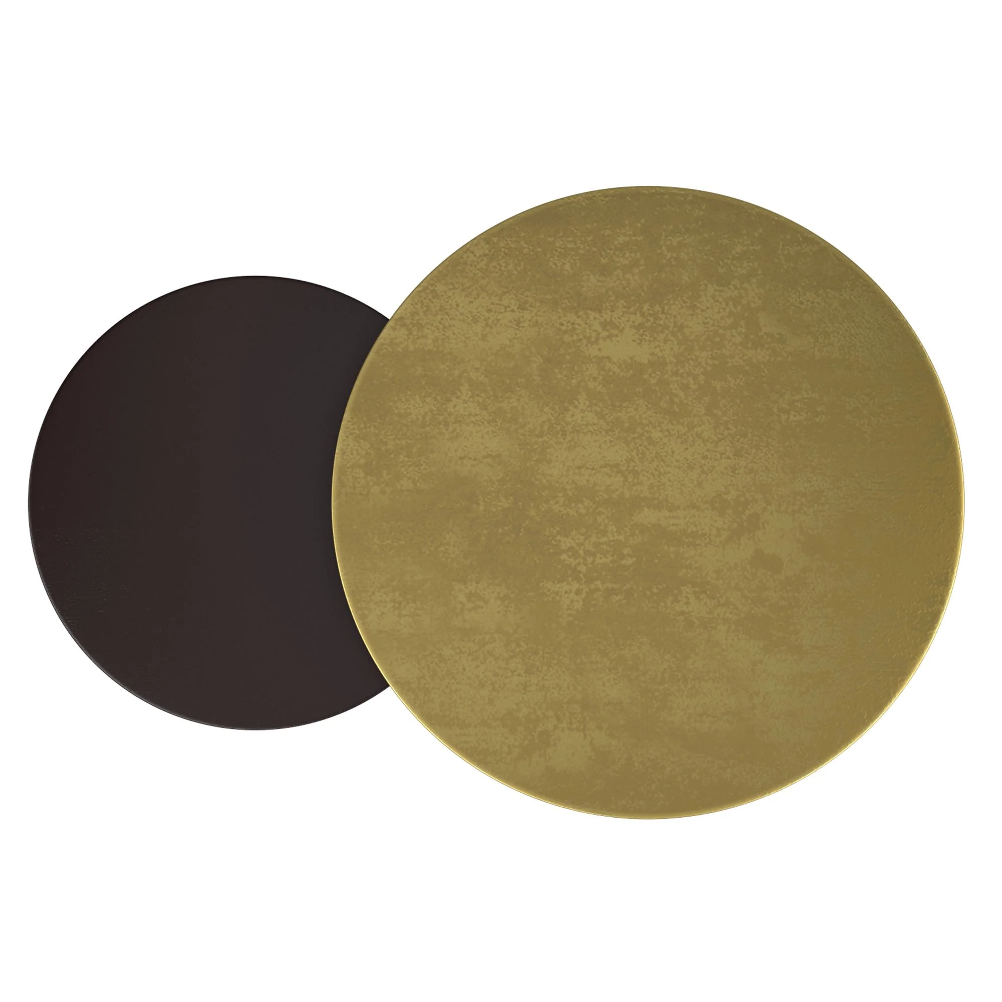 Adira 2pc Round Coffee Table Set in Antique Gold and Black - Image 3
