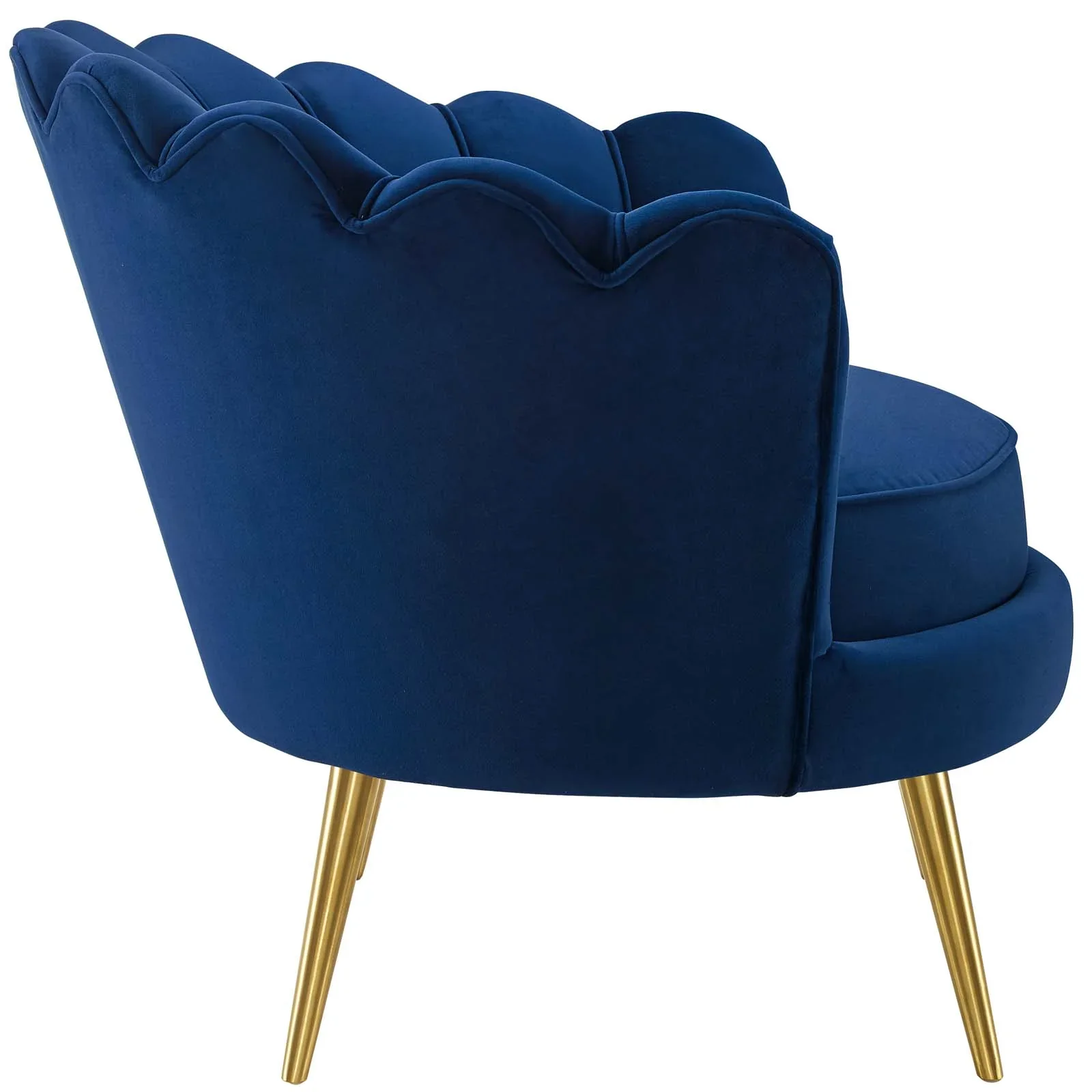 Admire Scalloped Edge Performance Velvet Accent Armchair - Image 4