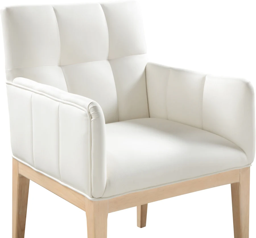 Adrian Vegan Leather Upholstered Dining Arm Chair - Image 18