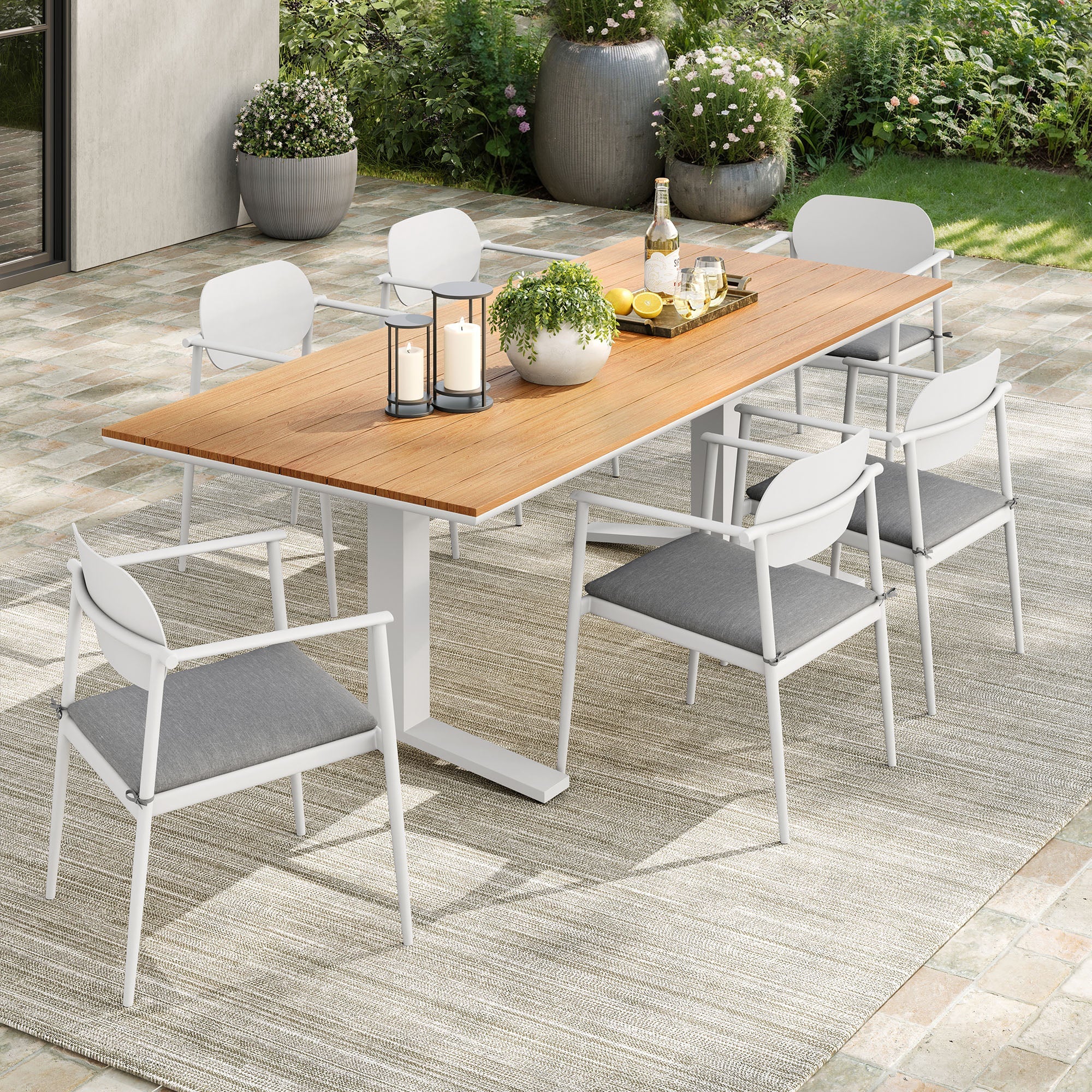 Aeris 7-Piece Outdoor Patio Aluminum Dining Set - Image 7