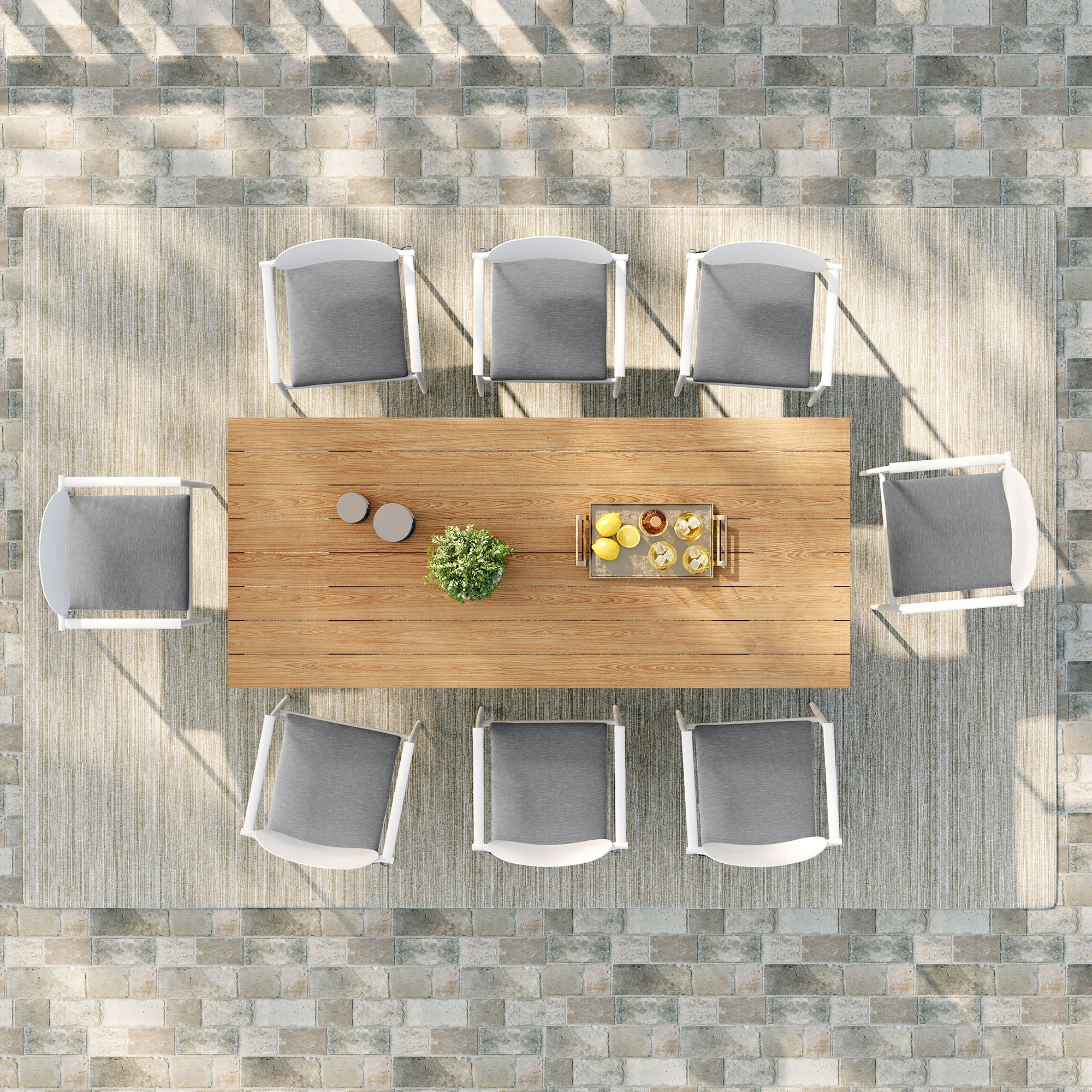 Aeris 9-Piece Outdoor Patio Aluminum Dining Set - Image 13