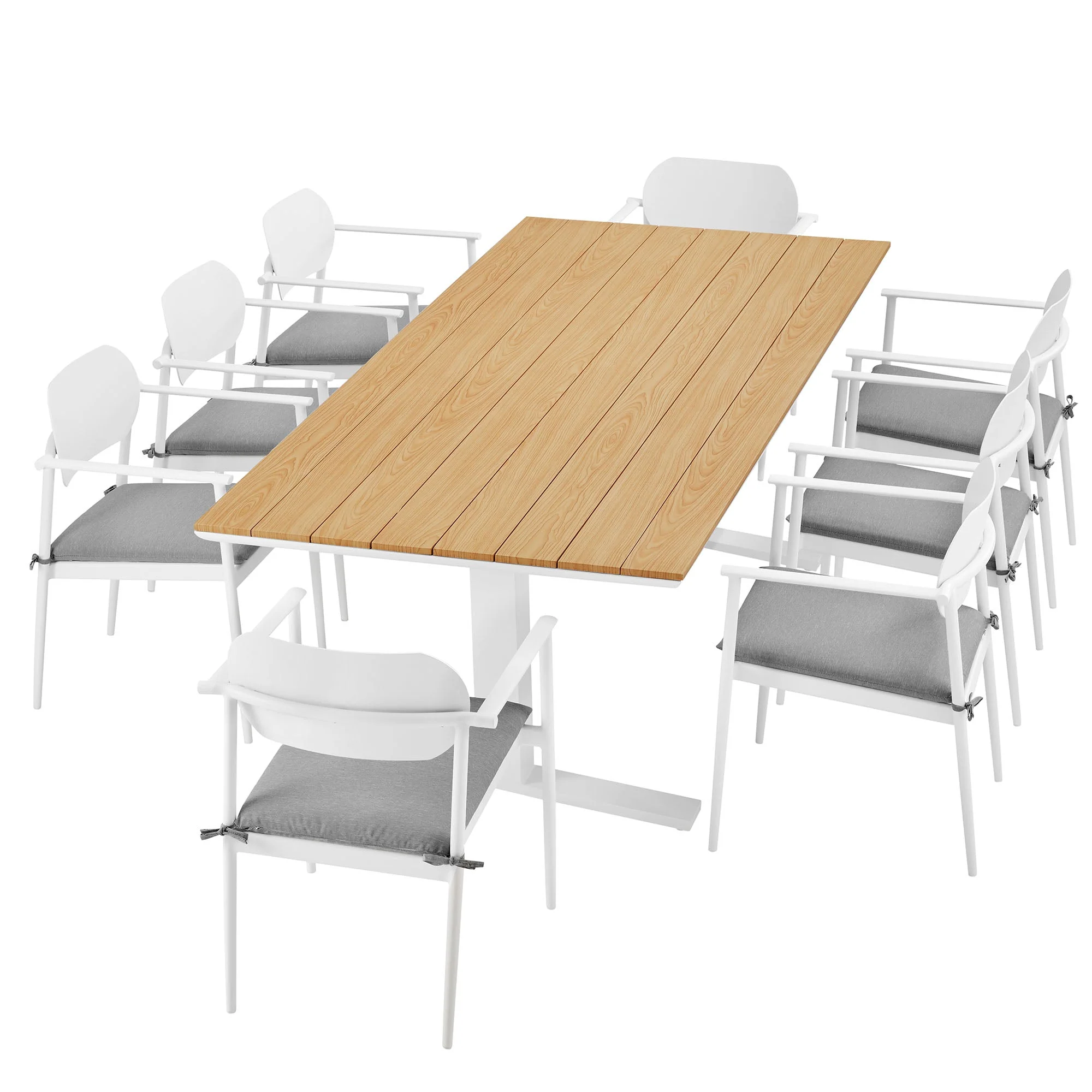 Aeris 9-Piece Outdoor Patio Aluminum Dining Set - Image 16