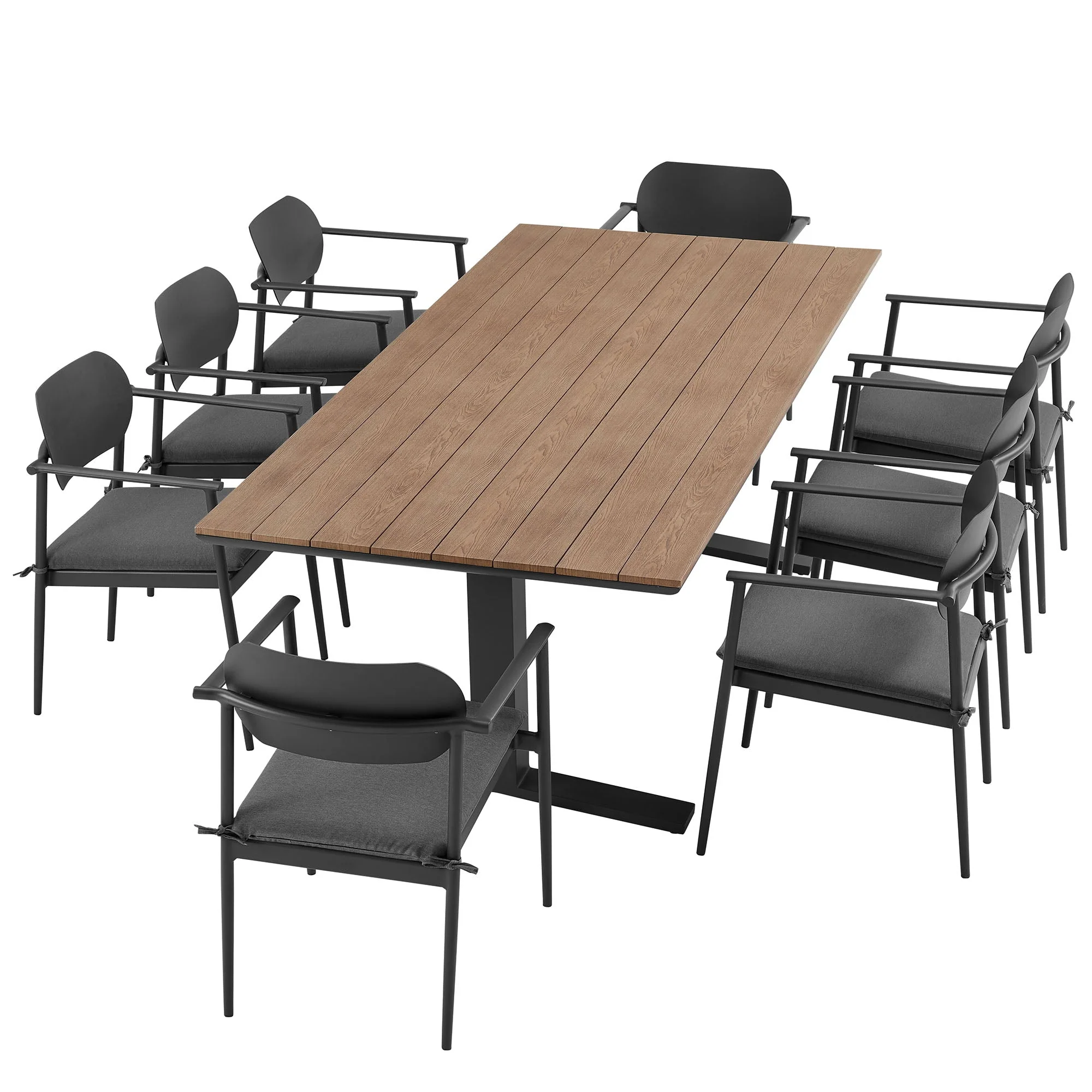 Aeris 9-Piece Outdoor Patio Aluminum Dining Set - Image 6