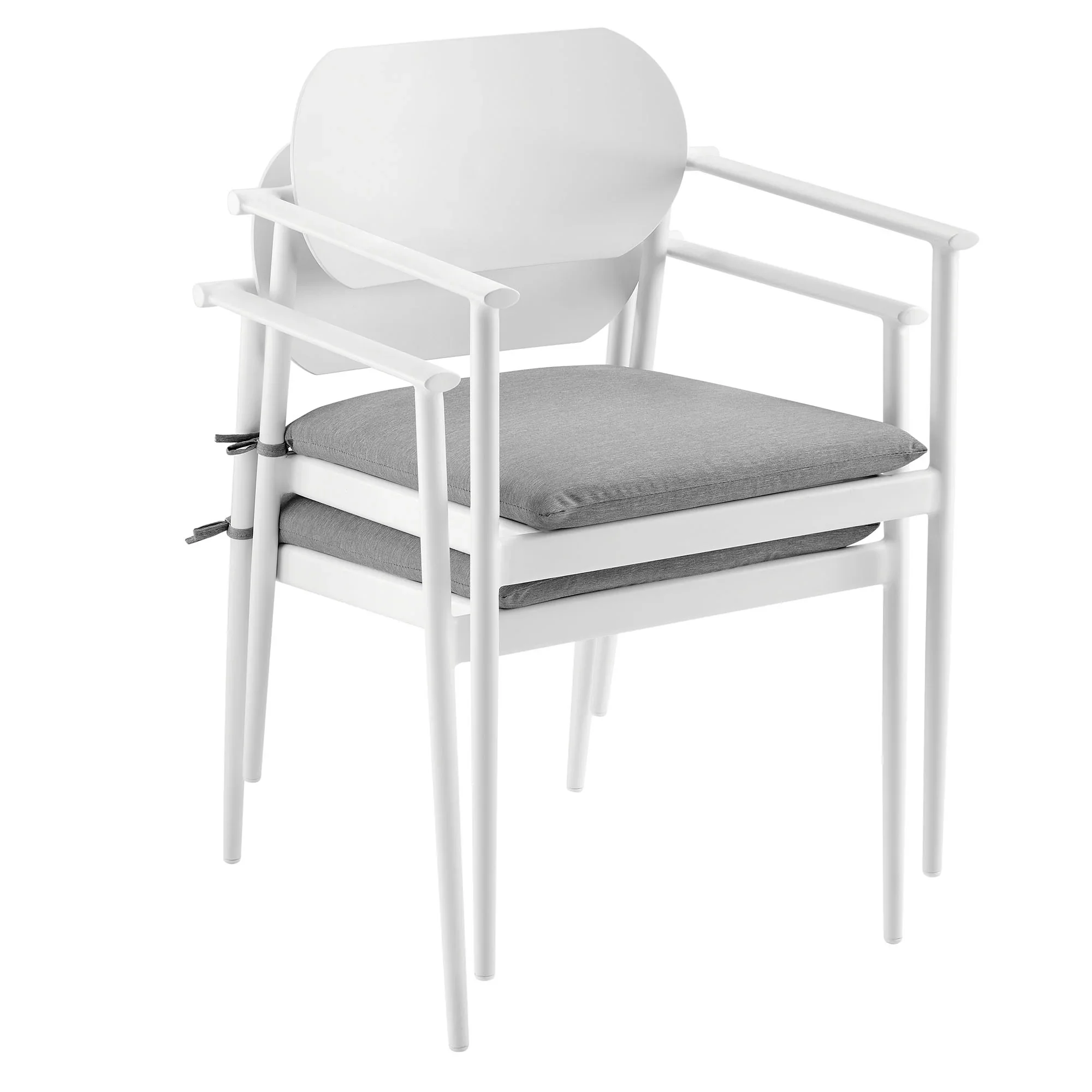 Aeris Stackable Outdoor Patio Aluminum Dining Armchair - Image 18