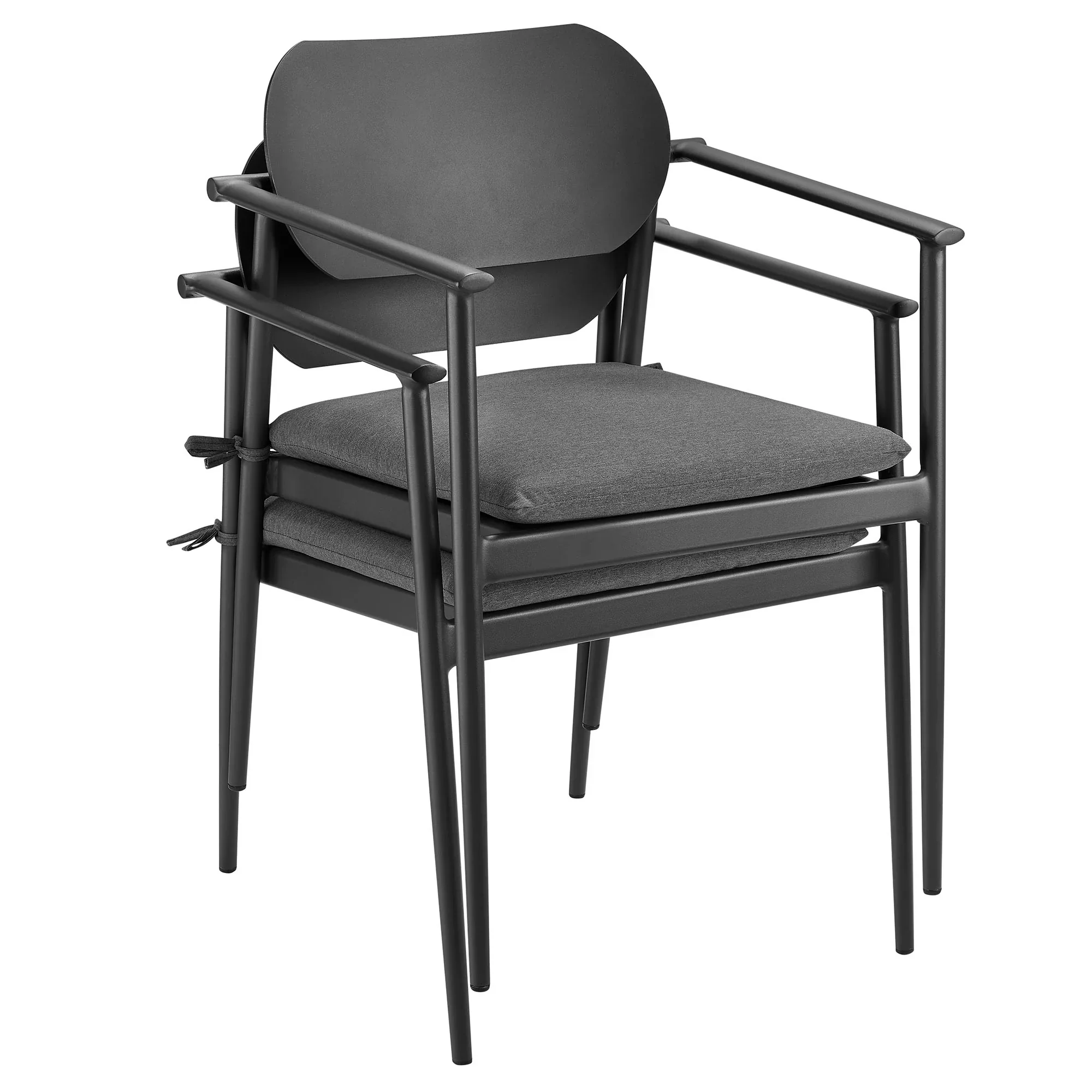 Aeris Stackable Outdoor Patio Aluminum Dining Armchair - Image 8