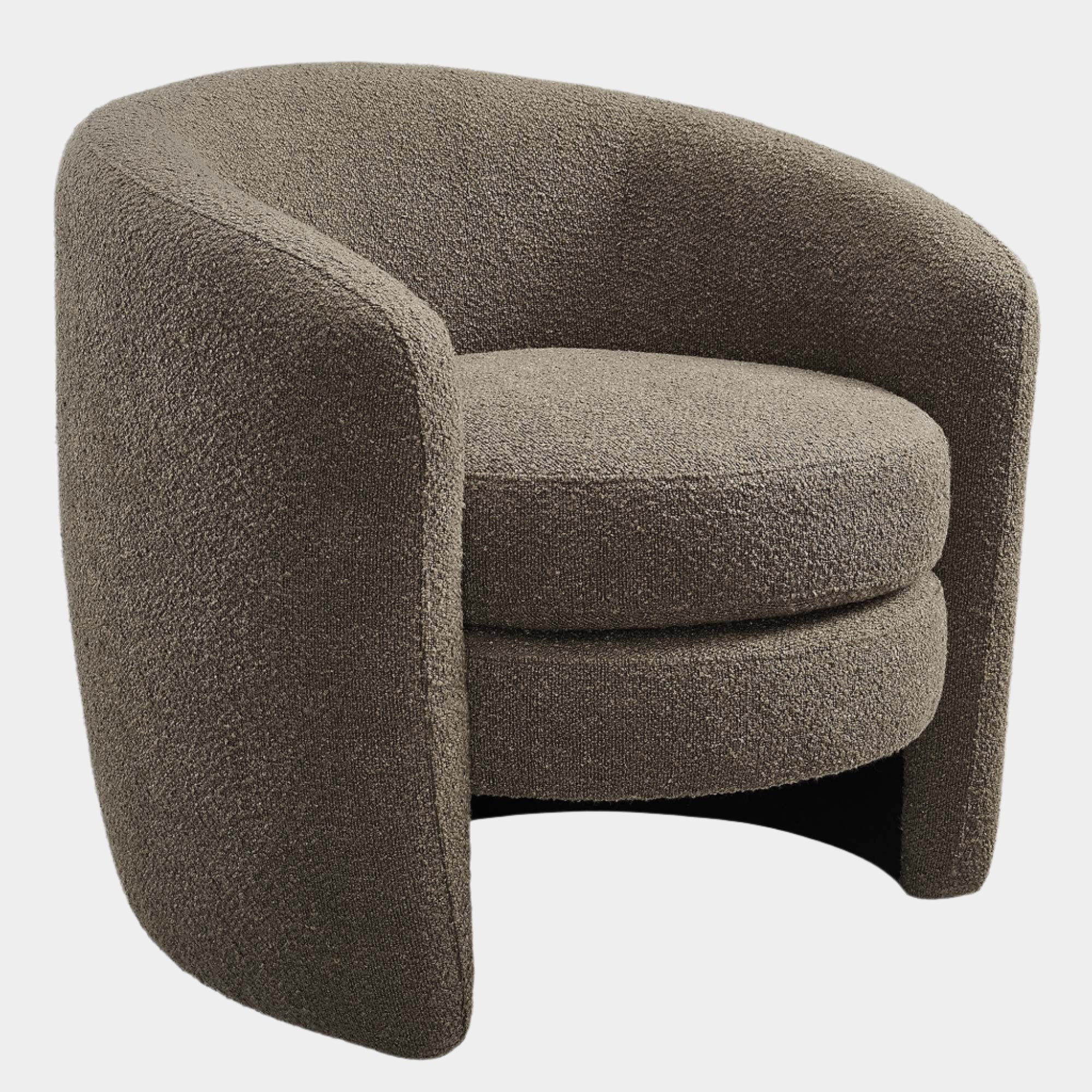 Affinity Upholstered Boucle Fabric Curved Back Armchair - Image 10