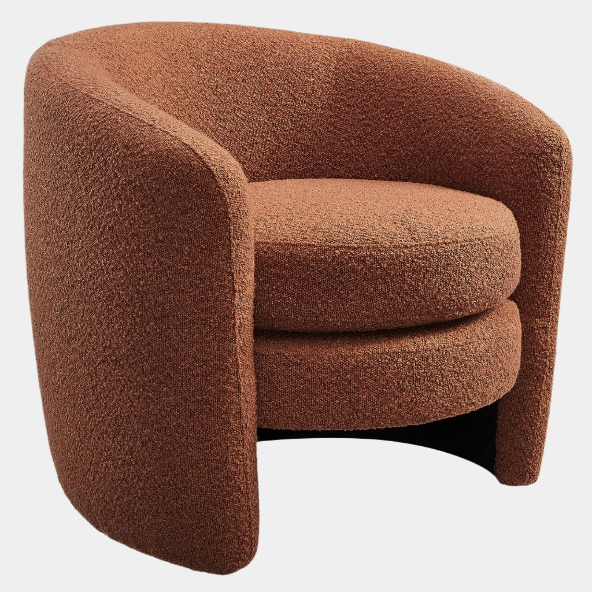 Affinity Upholstered Boucle Fabric Curved Back Armchair - Image 19