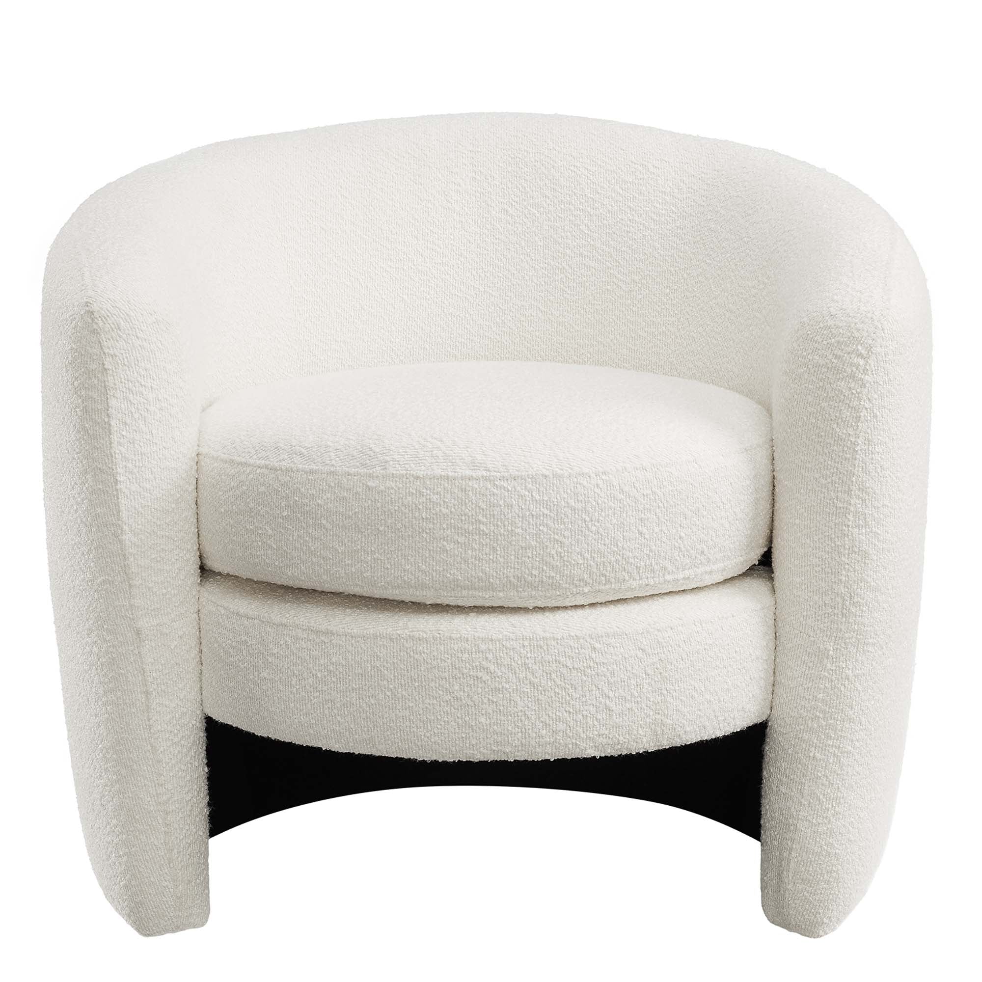 Affinity Upholstered Boucle Fabric Curved Back Armchair - Image 5