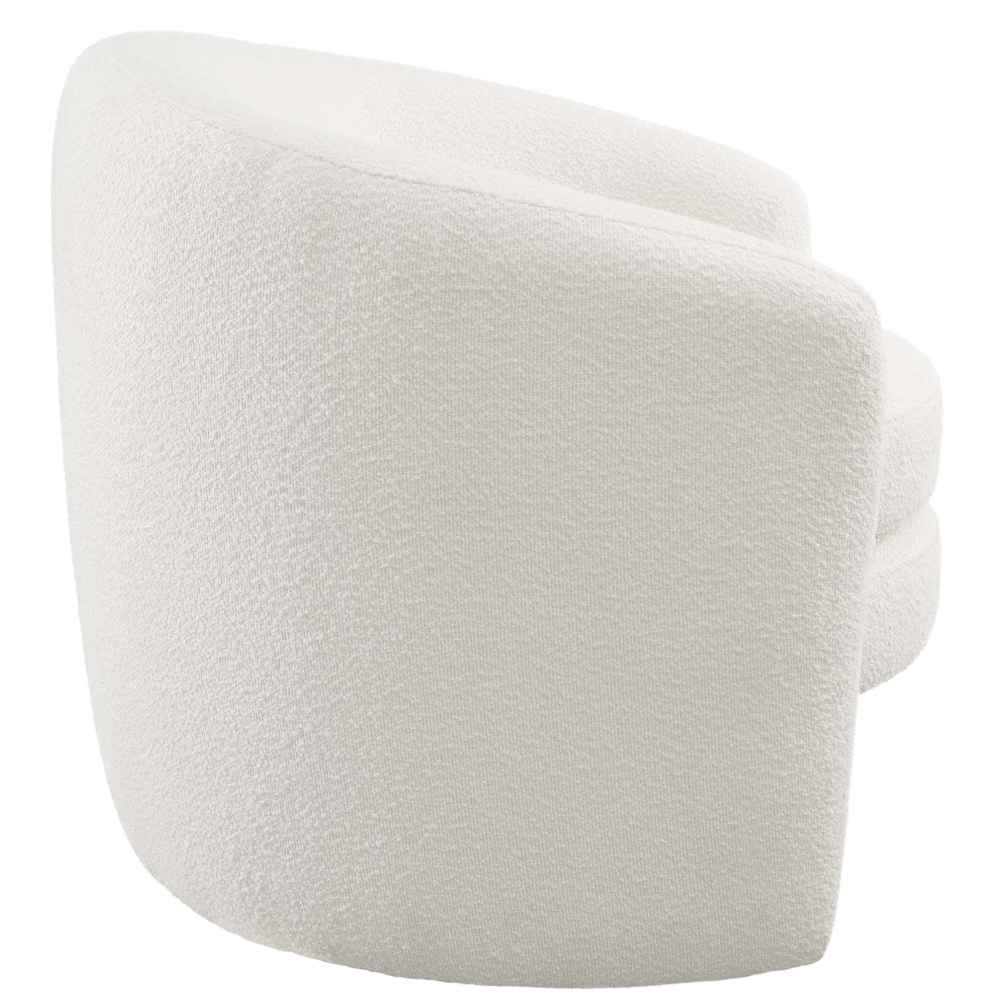 Affinity Upholstered Boucle Fabric Curved Back Armchair - Image 6