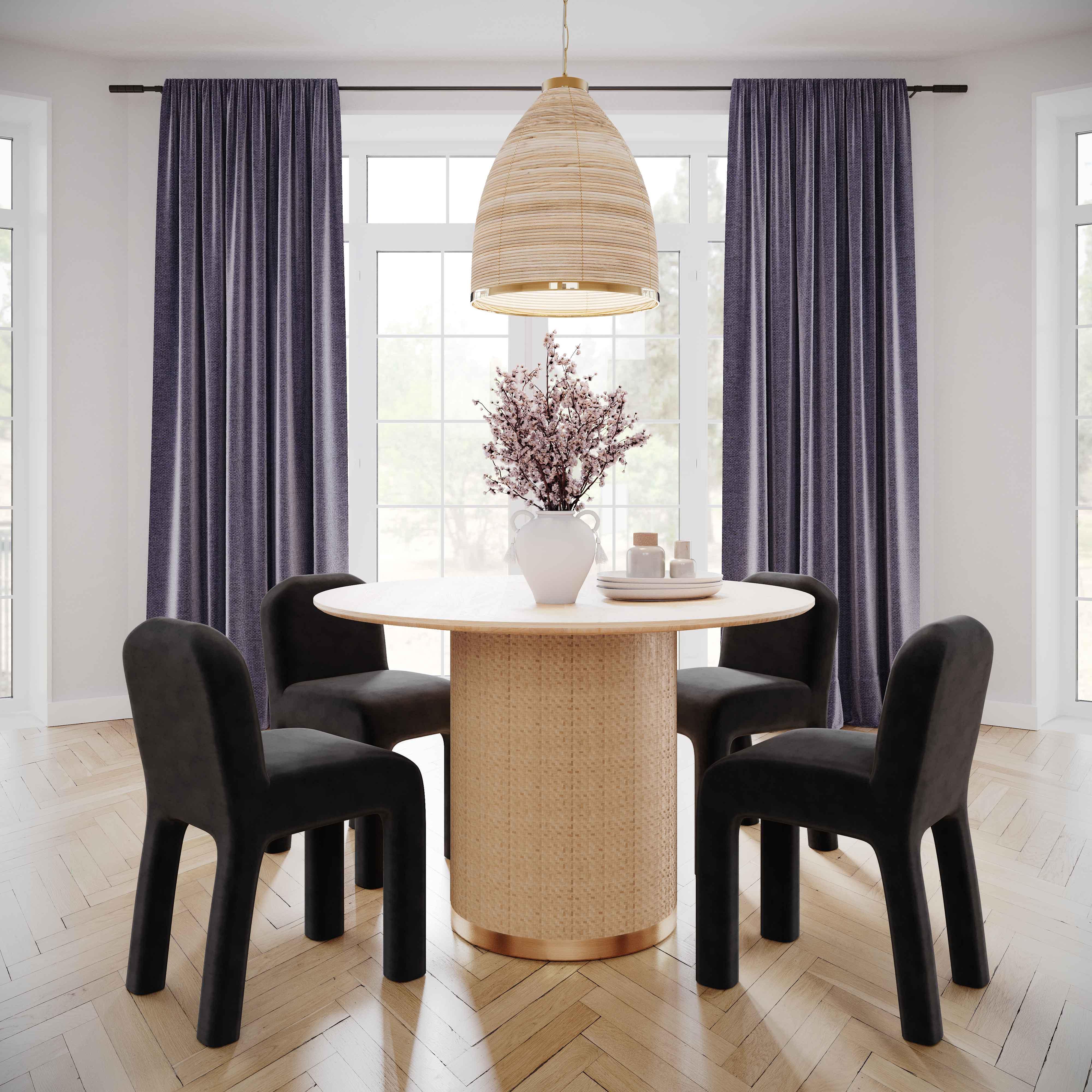 Akiba 47" Natural Ash & Rattan Round Dining Table - Image 2