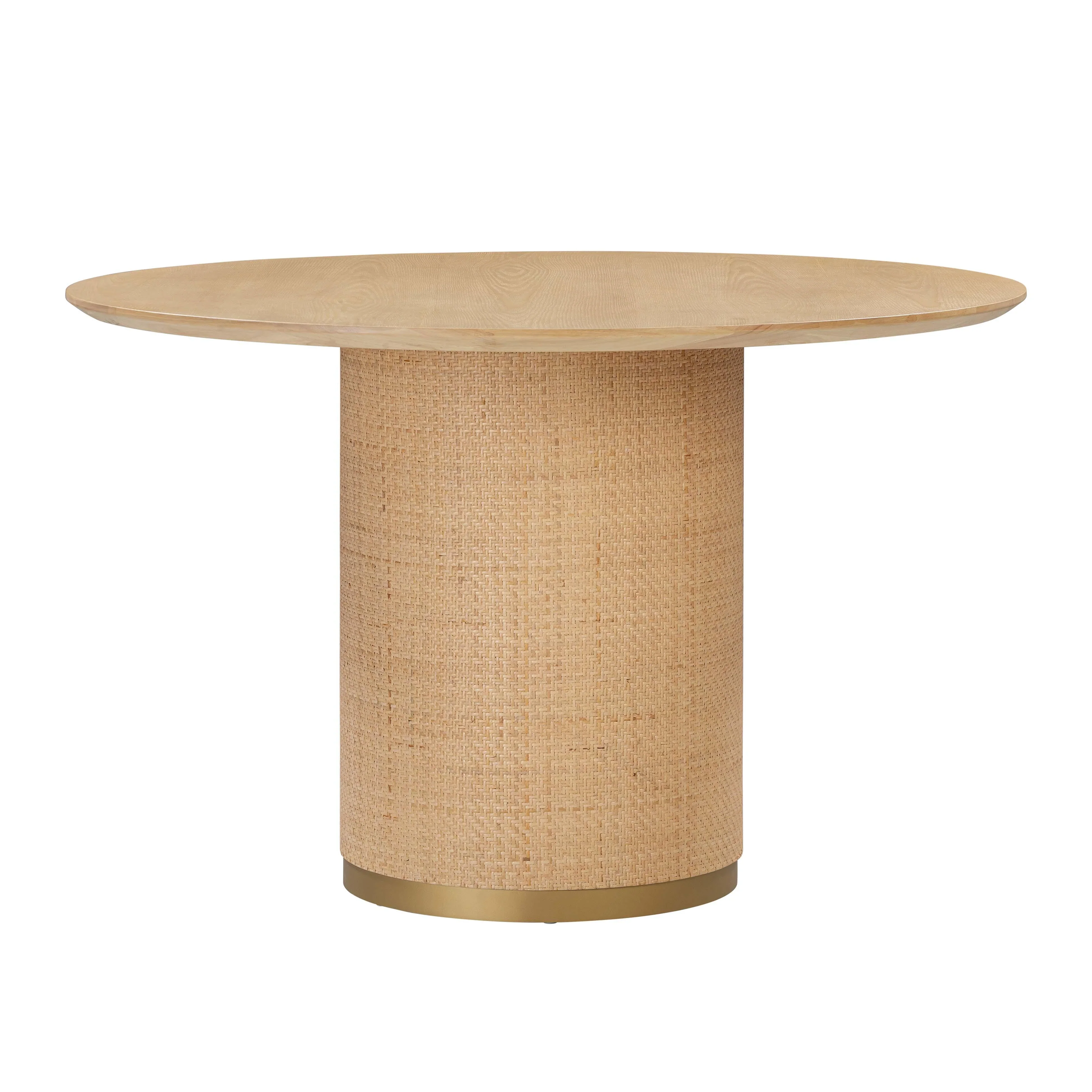 Akiba 47" Natural Ash & Rattan Round Dining Table - Image 3