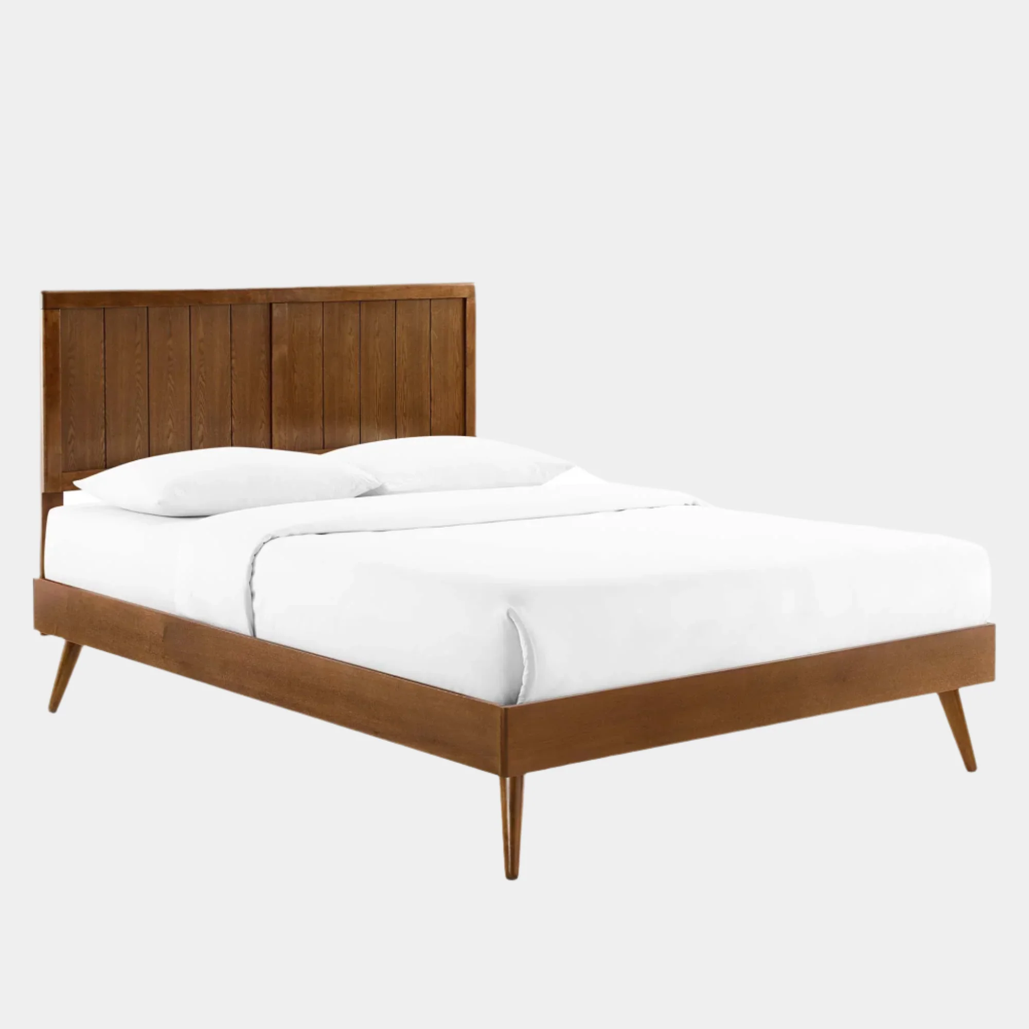 Alana Wood Platform Bed With Splayed Legs - Image 13