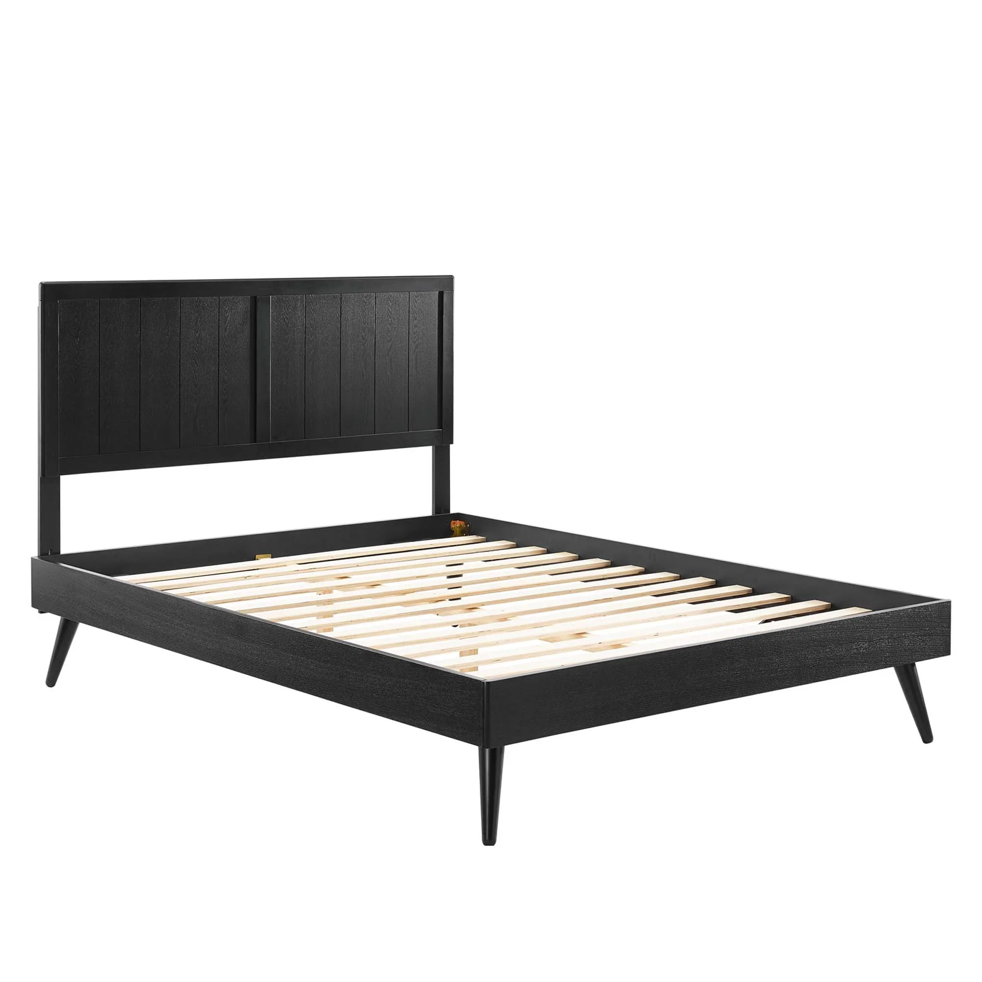 Alana Wood Platform Bed With Splayed Legs - Image 2