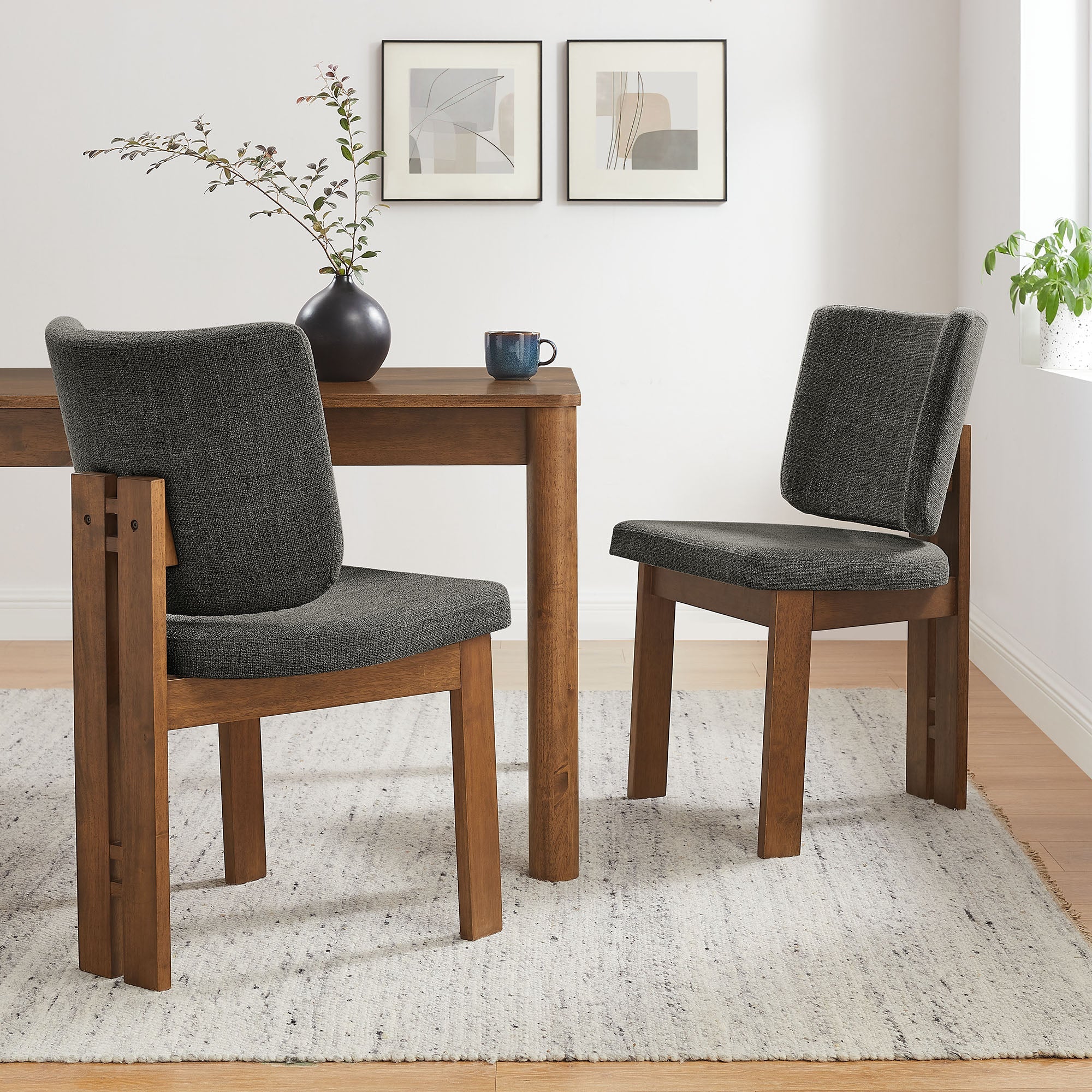 Alba Armless Upholstered Dining Chairs Set Of 2 - Image 2