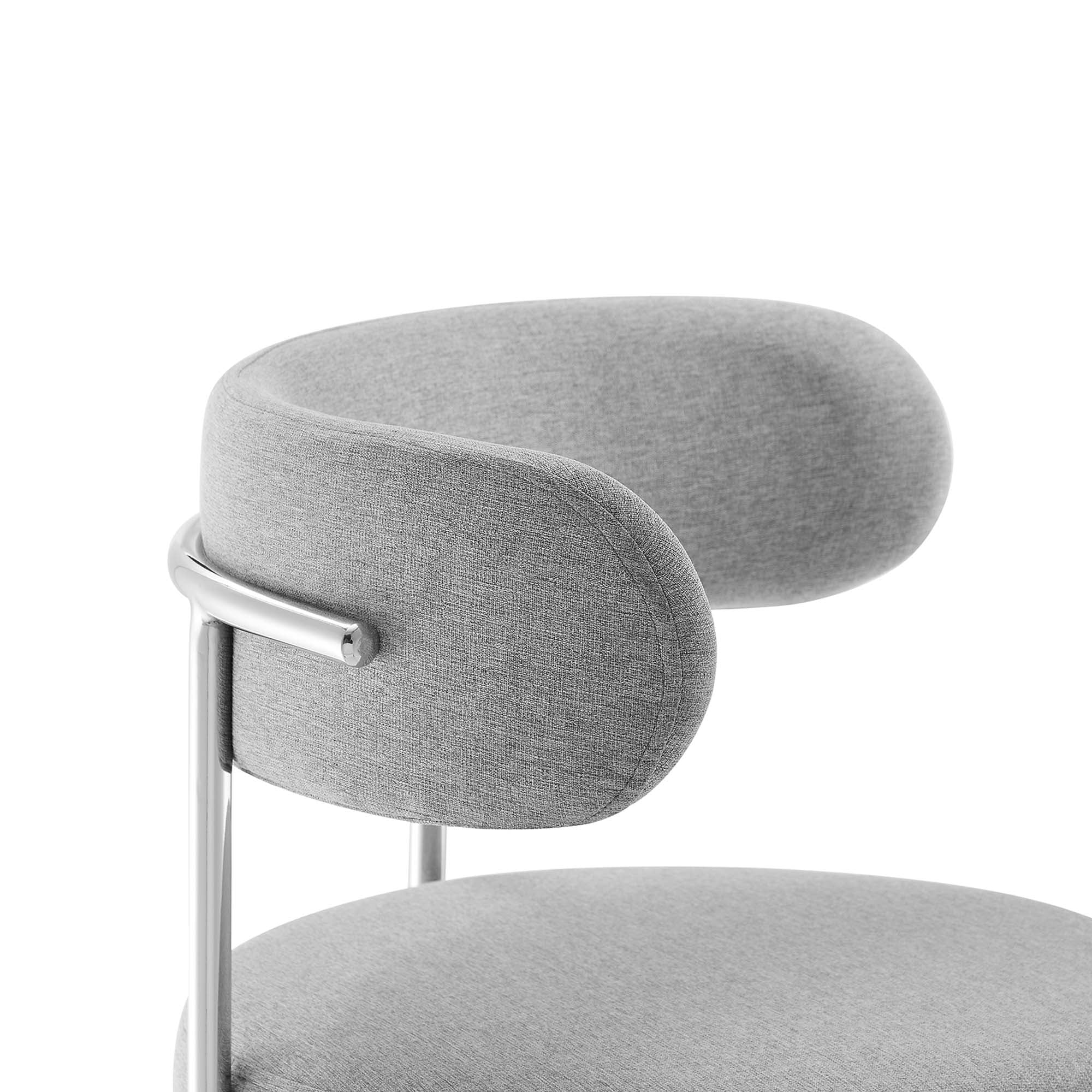 Albie Fabric Counter Stools Set of 2 in Gray Silver - Image 5