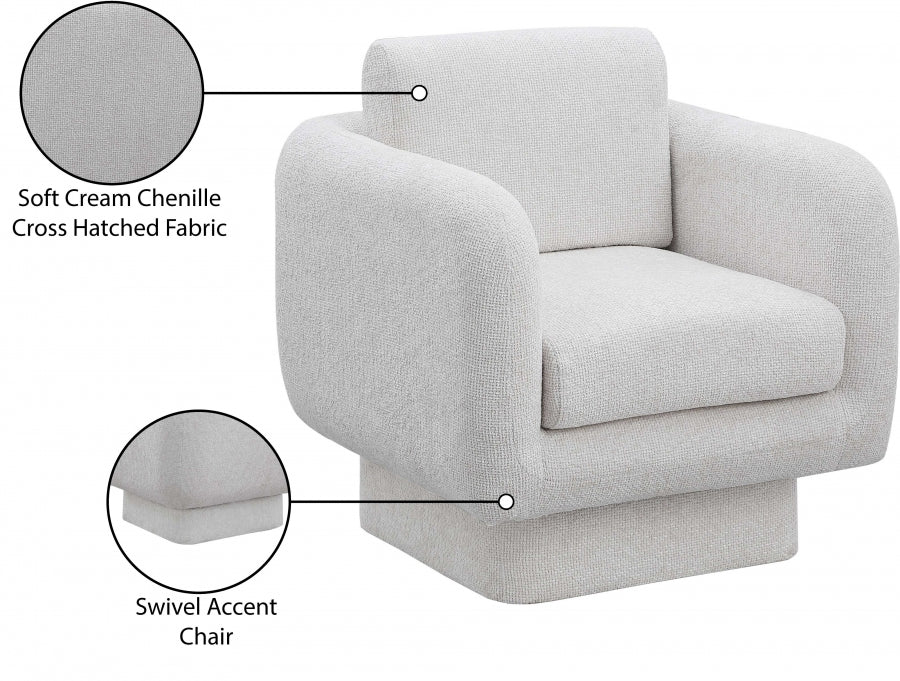 Alessandra Chenille Fabric Upholstered Swivel Accent Chair - Image 20