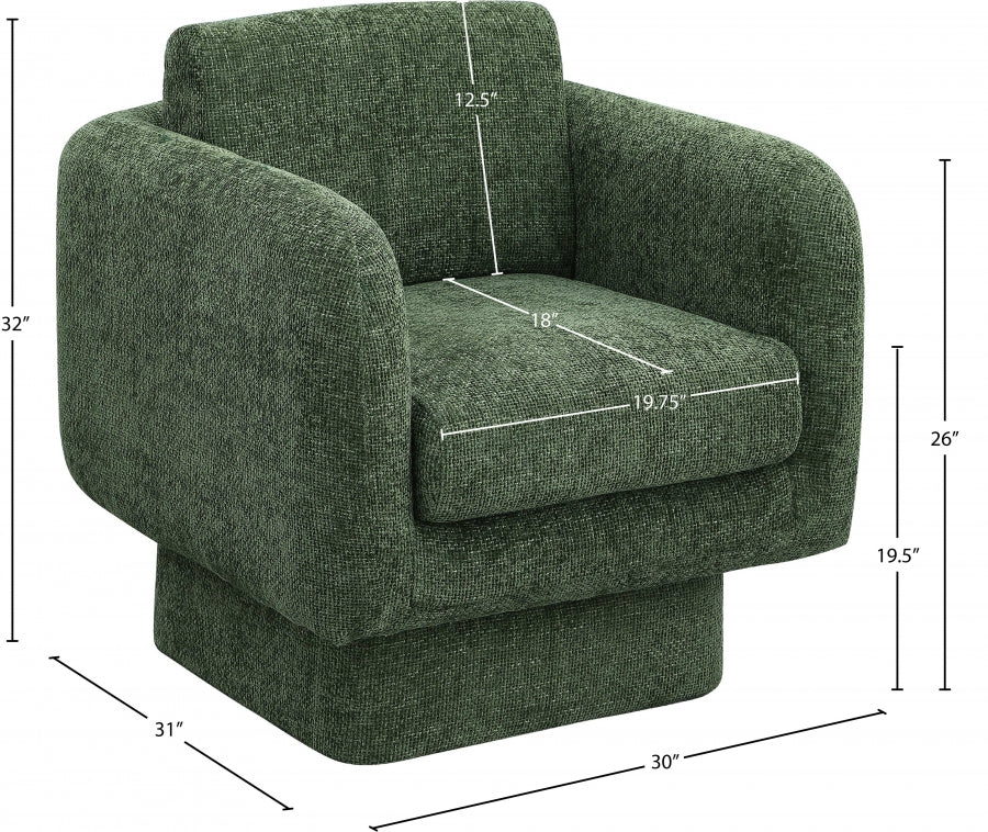 Alessandra Chenille Fabric Upholstered Swivel Accent Chair - Image 39