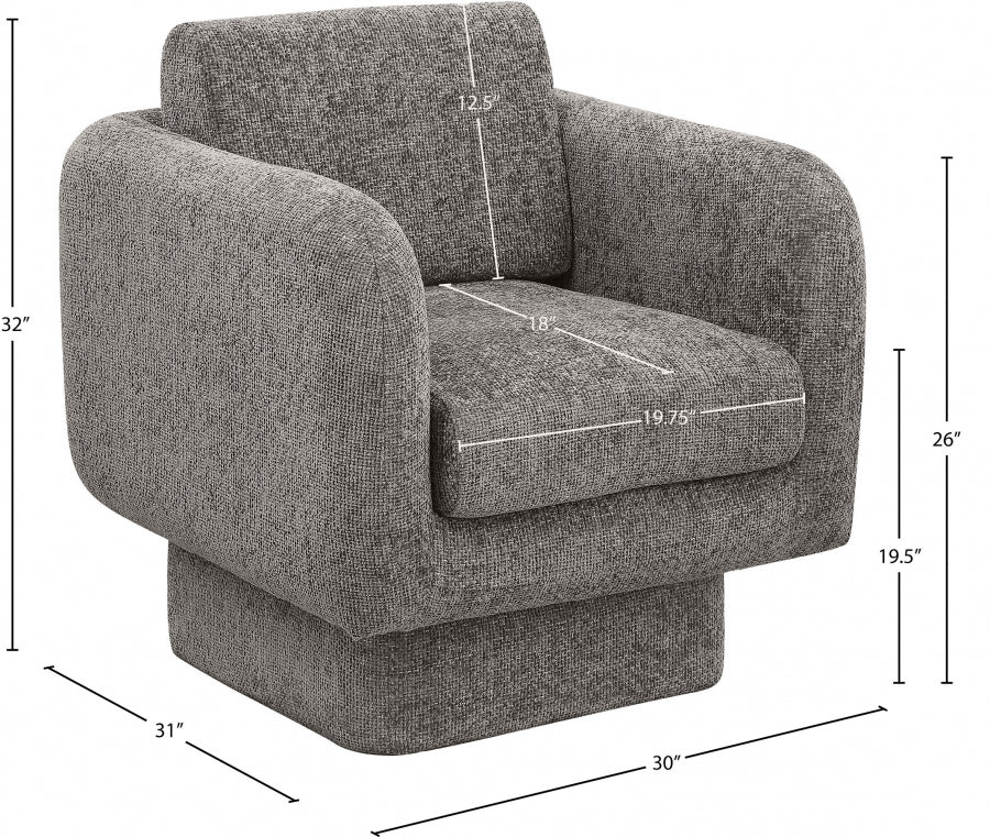 Alessandra Chenille Fabric Upholstered Swivel Accent Chair - Image 9