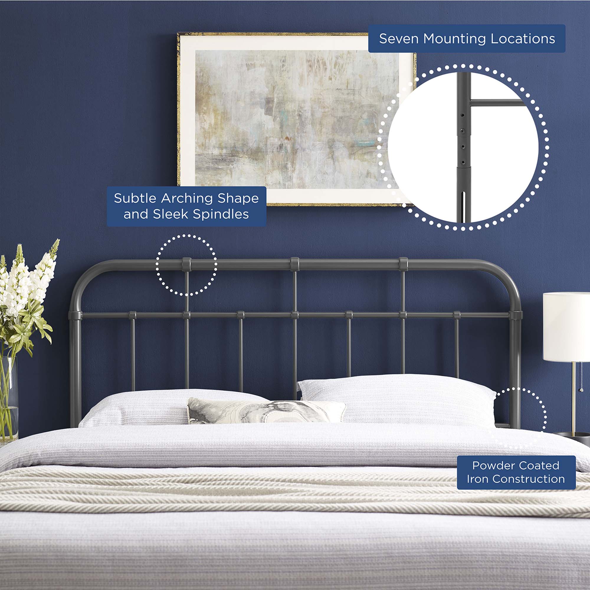 Alessia Metal Headboard - Image 19