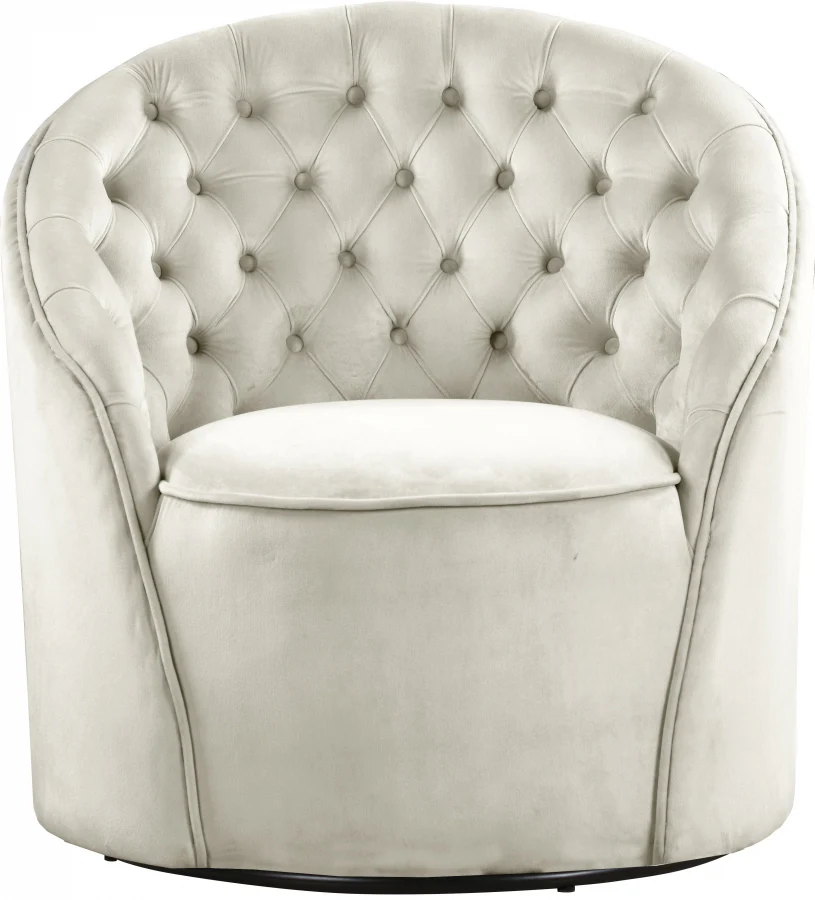 Alessio Velvet Upholstered Swivel Accent Chair - Image 10