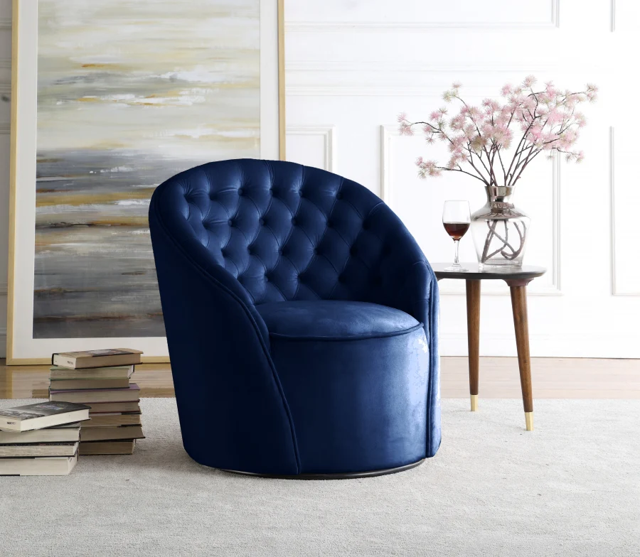 Alessio Velvet Upholstered Swivel Accent Chair - Image 15