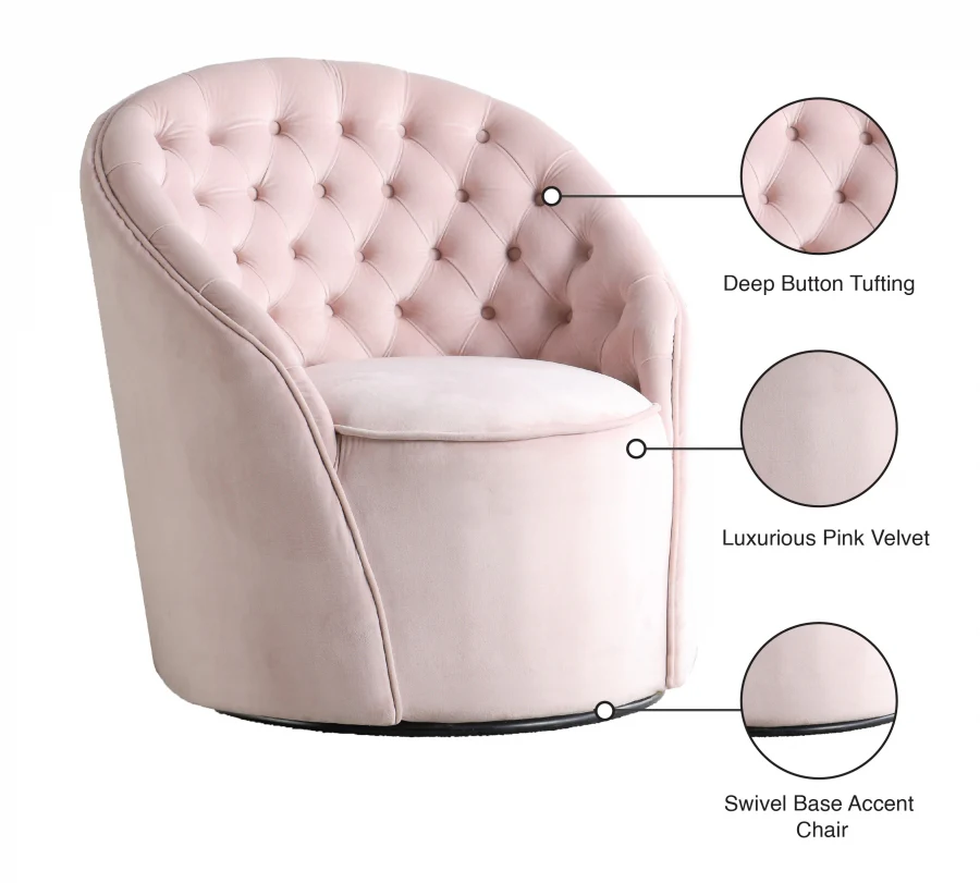 Alessio Velvet Upholstered Swivel Accent Chair - Image 27