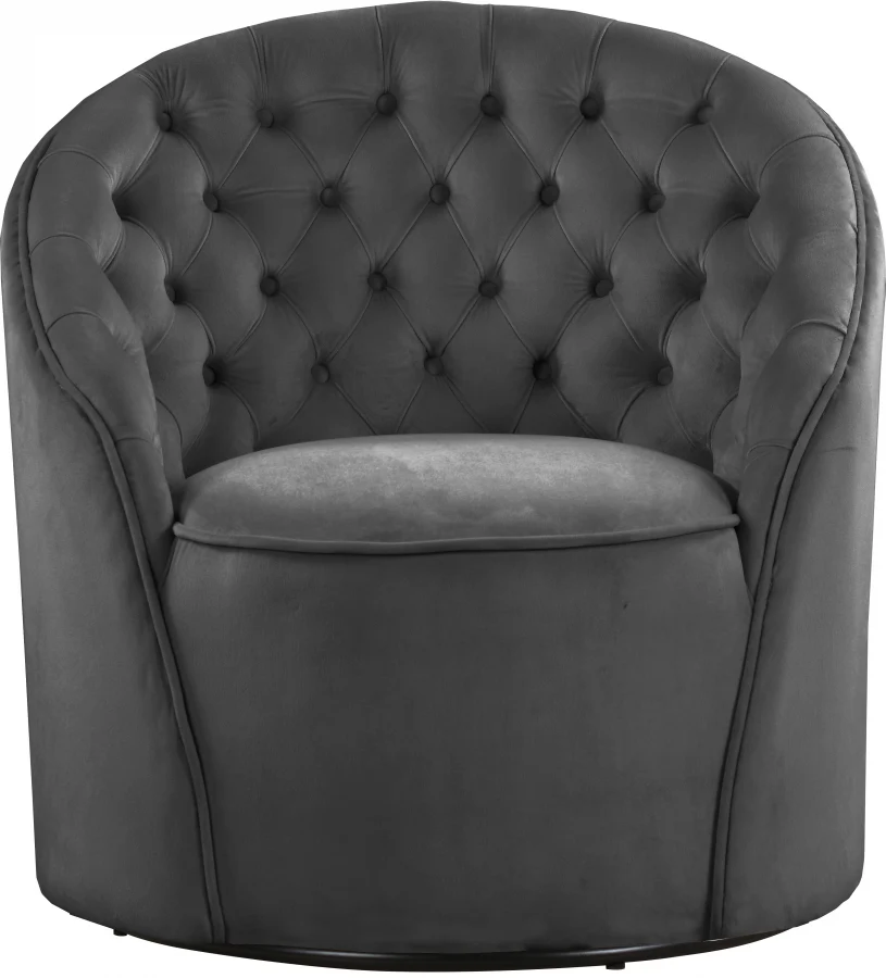 Alessio Velvet Upholstered Swivel Accent Chair - Image 4