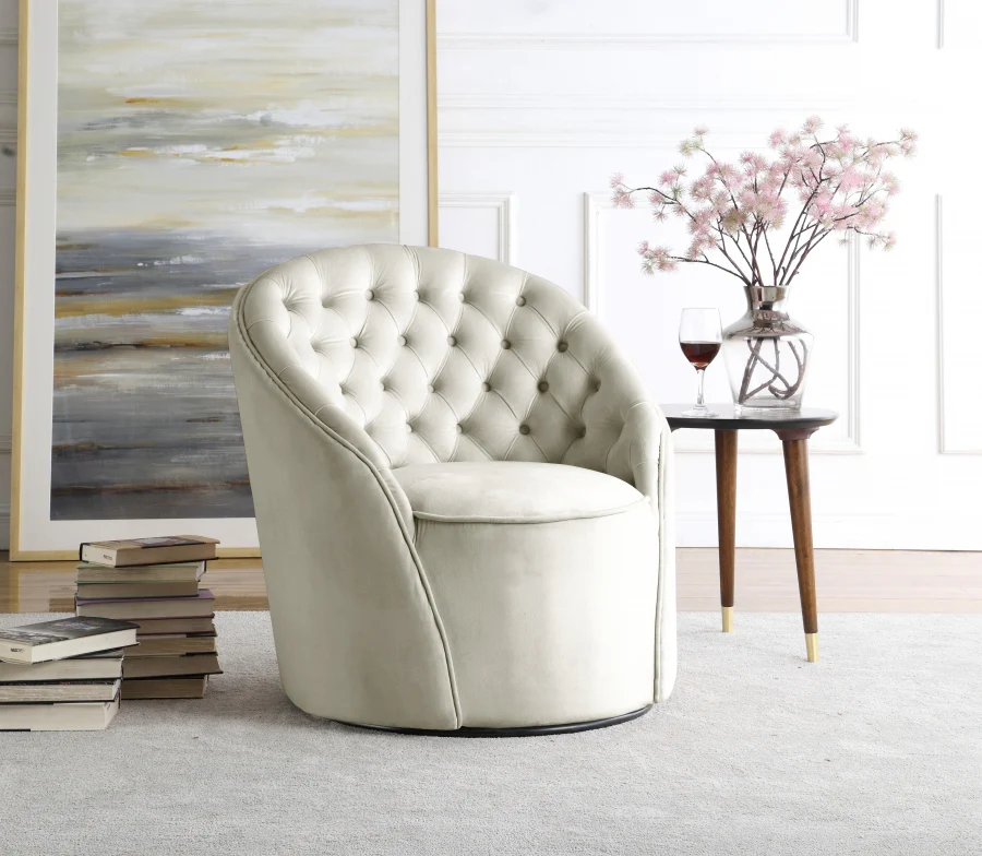 Alessio Velvet Upholstered Swivel Accent Chair - Image 8