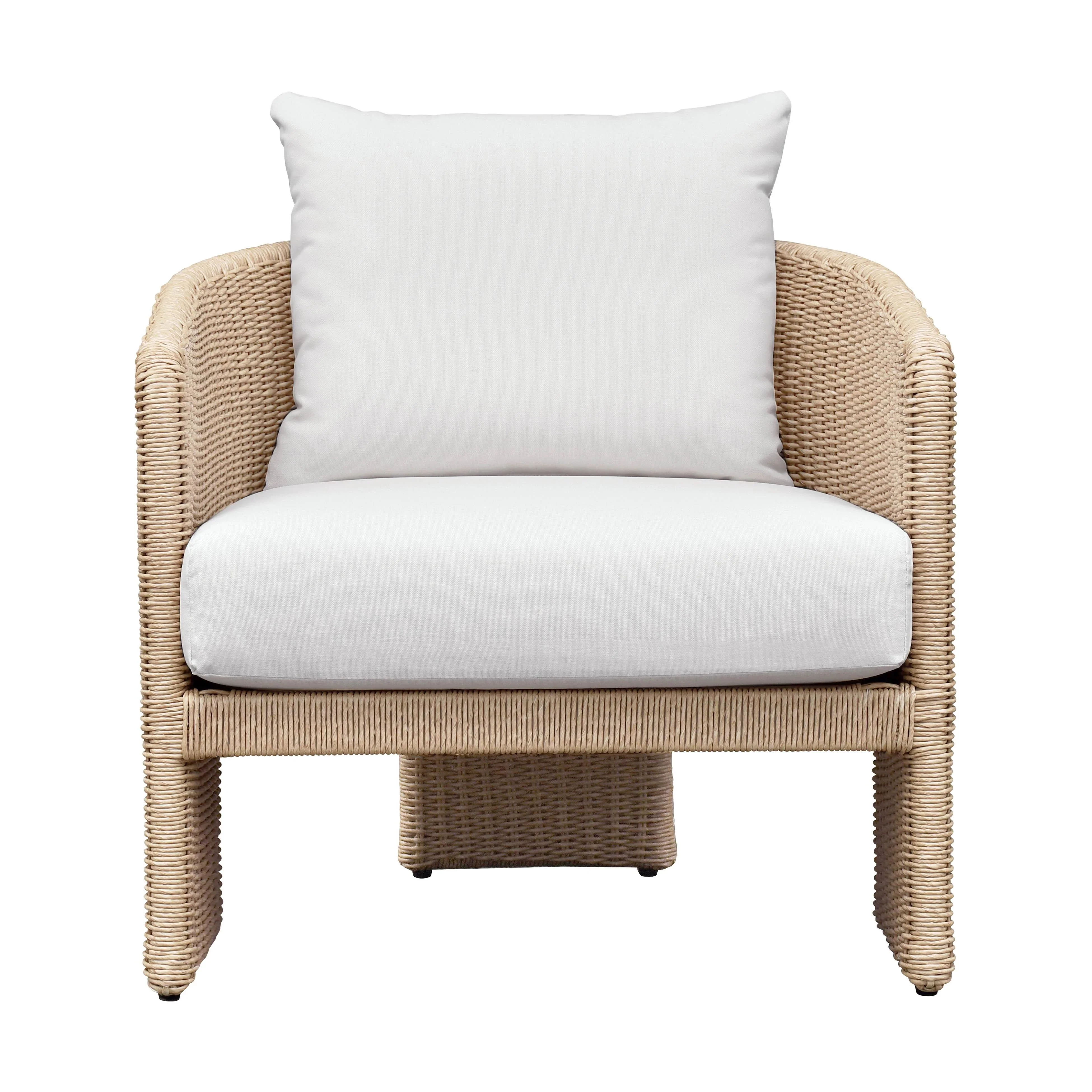 Alexa Rattan Performance Fabric Outdoor Armchair - Image 3