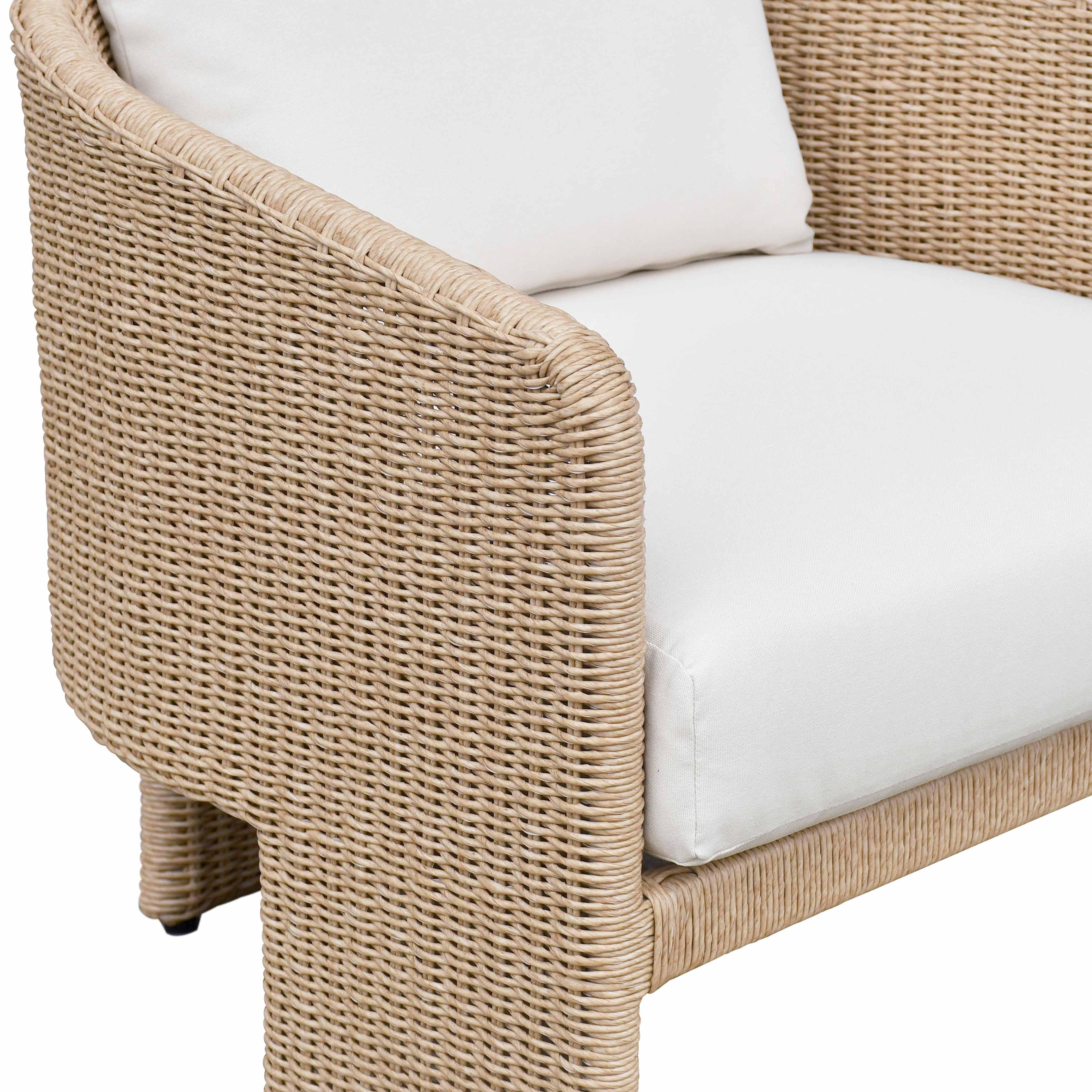 Alexa Rattan Performance Fabric Outdoor Armchair - Image 5