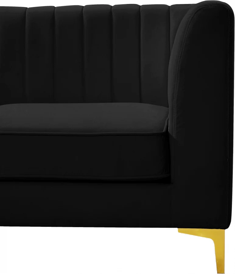 Alina Velvet Upholstered Modular Armless Chair - Image 13