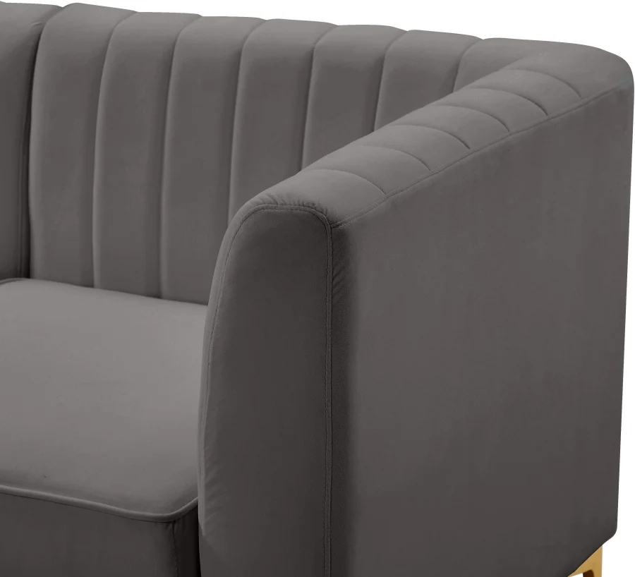 Alina Velvet Upholstered Modular Armless Chair - Image 27