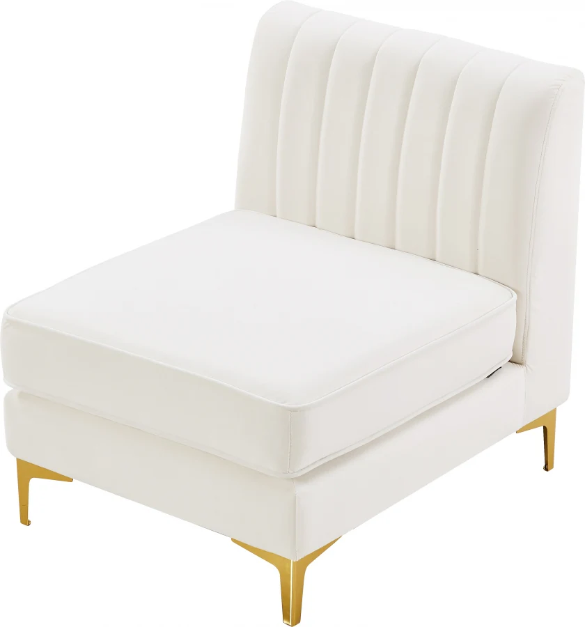 Alina Velvet Upholstered Modular Armless Chair - Image 44