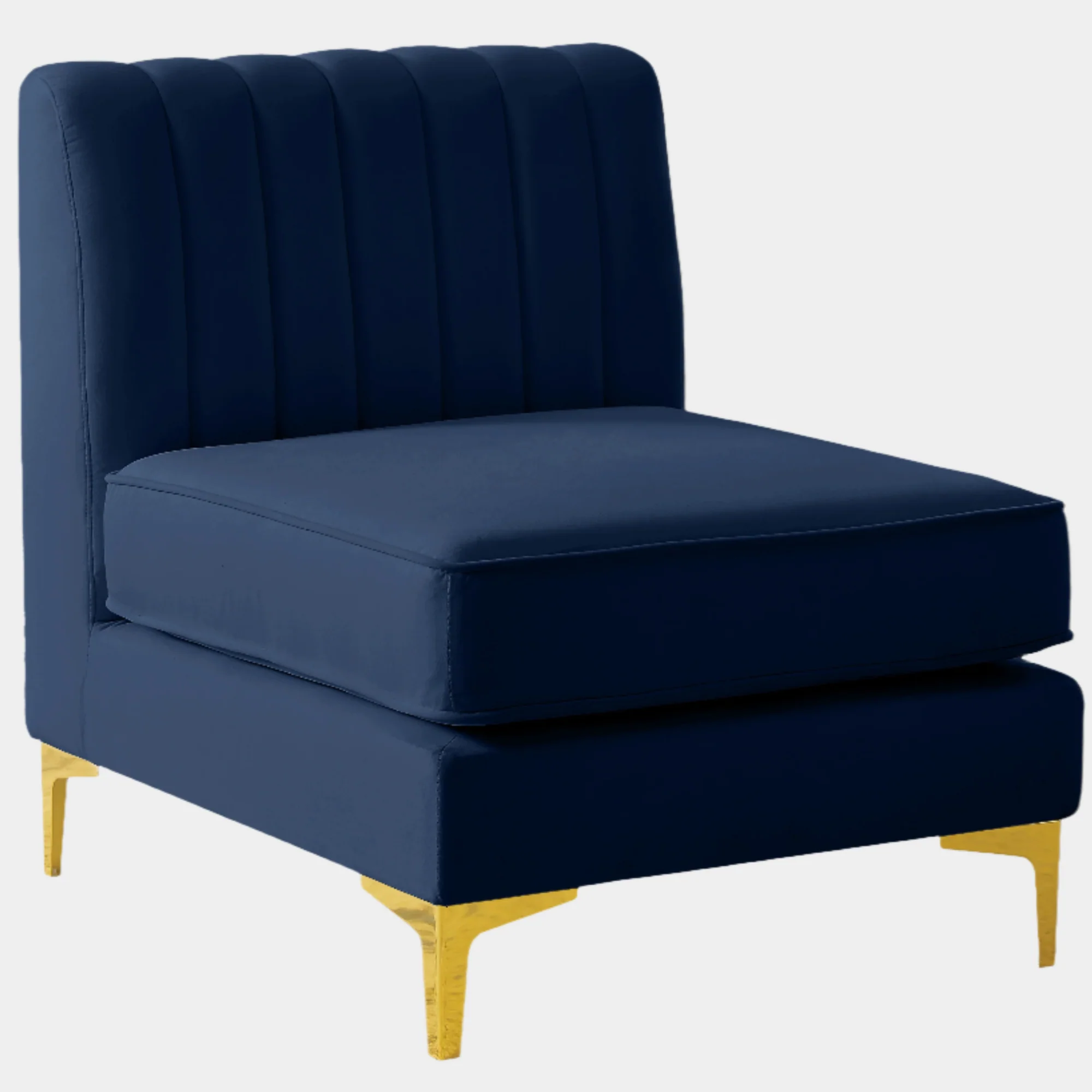 Alina Velvet Upholstered Modular Armless Chair - Image 55