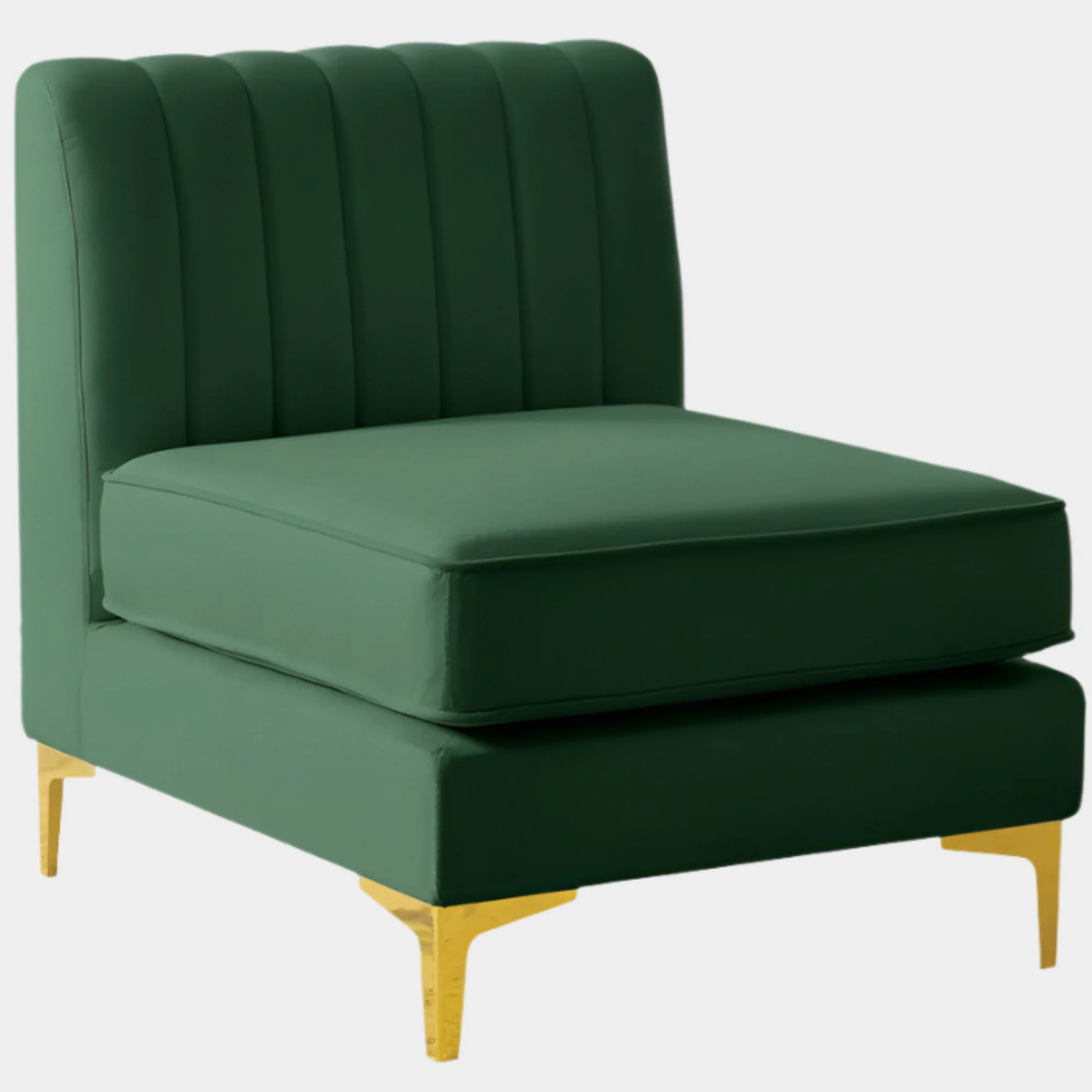 Alina Velvet Upholstered Modular Armless Chair - Image 73
