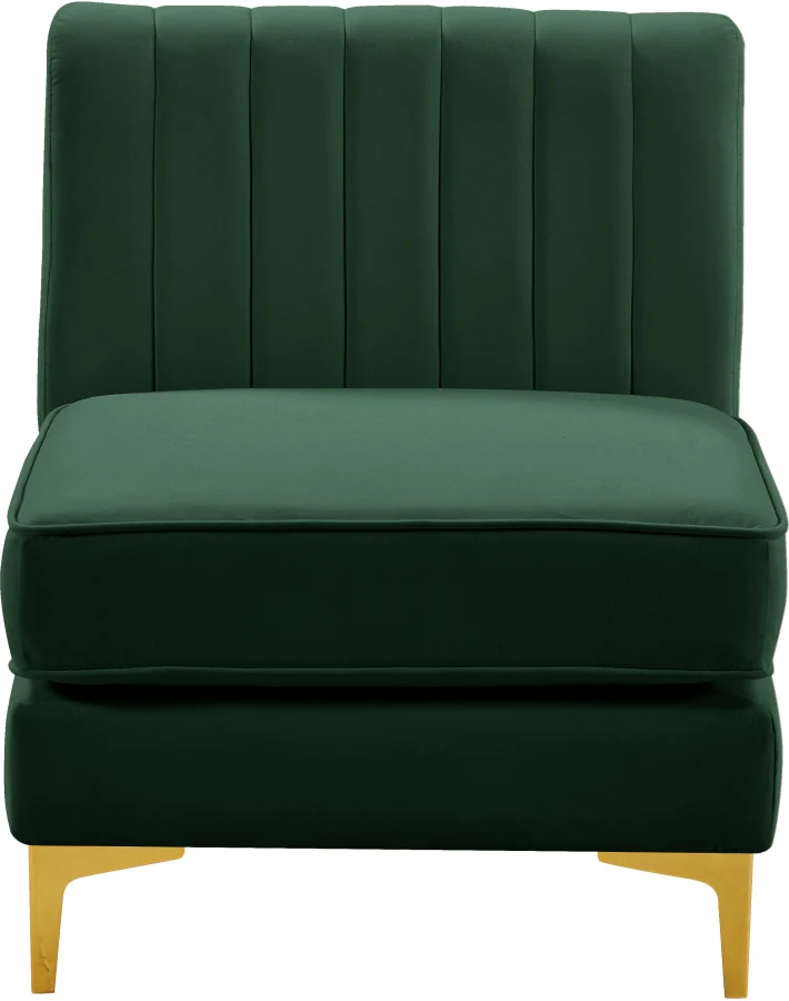Alina Velvet Upholstered Modular Armless Chair - Image 78